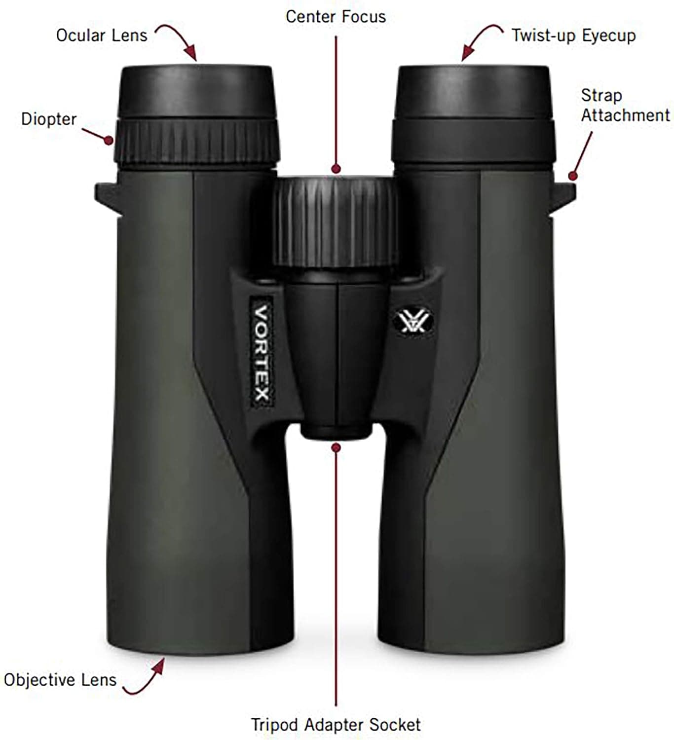Vortex Crossfire HD 10x42 Binoculars | HD Optics, Tripod Adaptable, Waterproof, Fogproof, Shockproof, Included GlassPak Harness - Unlimited, Unconditional Warranty