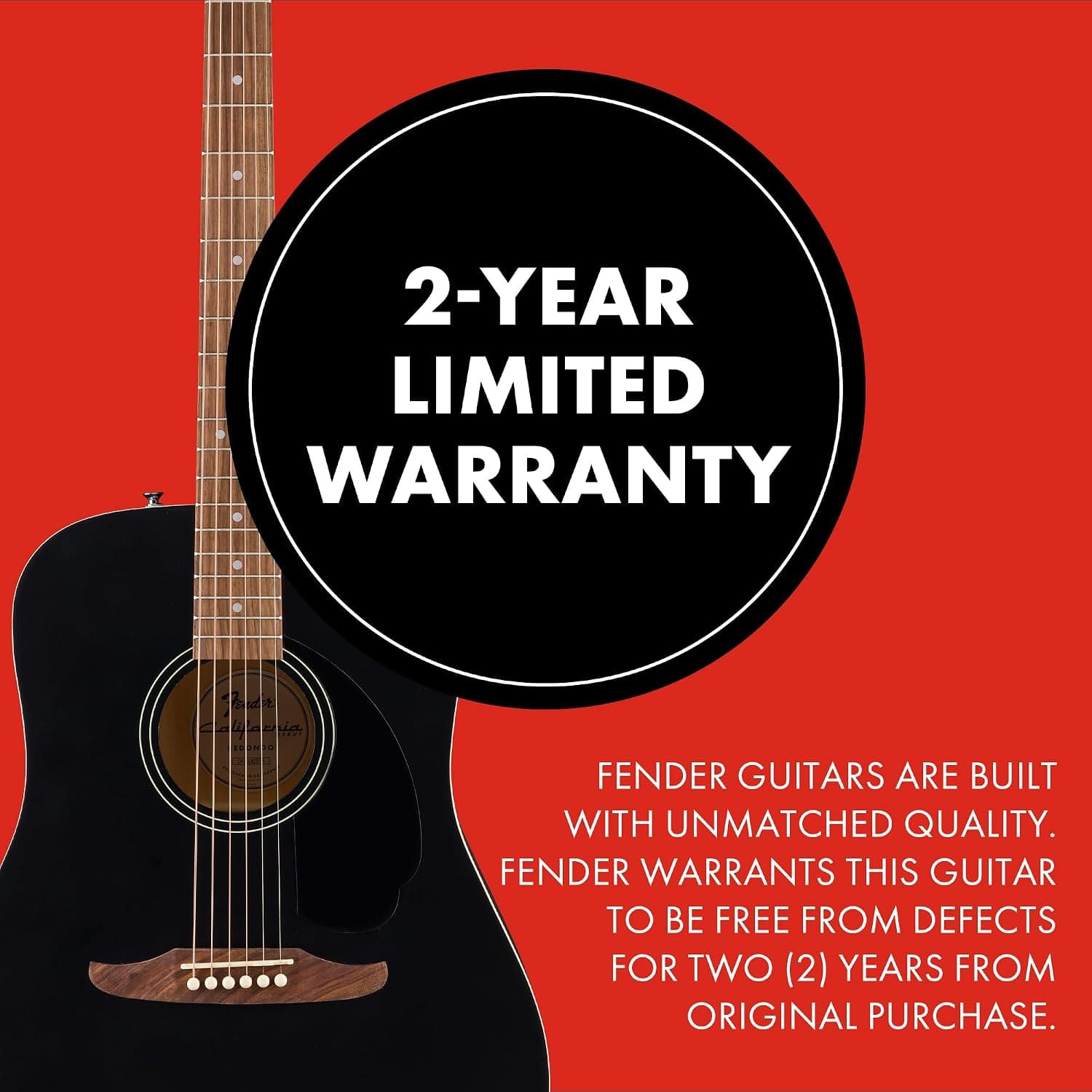 Fender California Debut Redondo Series Beginner Acoustic Guitar, Black | Acoustic guitar for beginners adults, slim neck, starter-friendly, 2-year warranty, under $300, vs Yamaha
