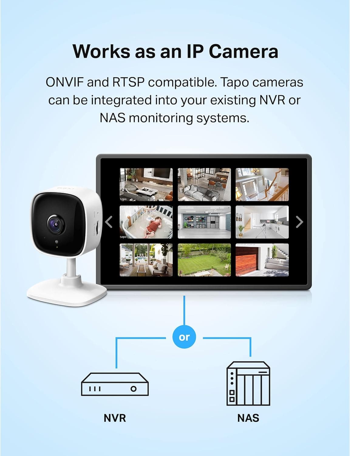 TP-Link Tapo 1080P Indoor Security Camera for Baby Monitor, Dog Camera w/Motion Detection, 2-Way Audio Siren, Night Vision, Cloud & SD Card Storage, Works w/Alexa & Google Home (Tapo C100) | Motion Detection, 2-Way Audio, Siren, Night Vision, Cloud & SD Card Storage, Works w/Alexa & Google Home