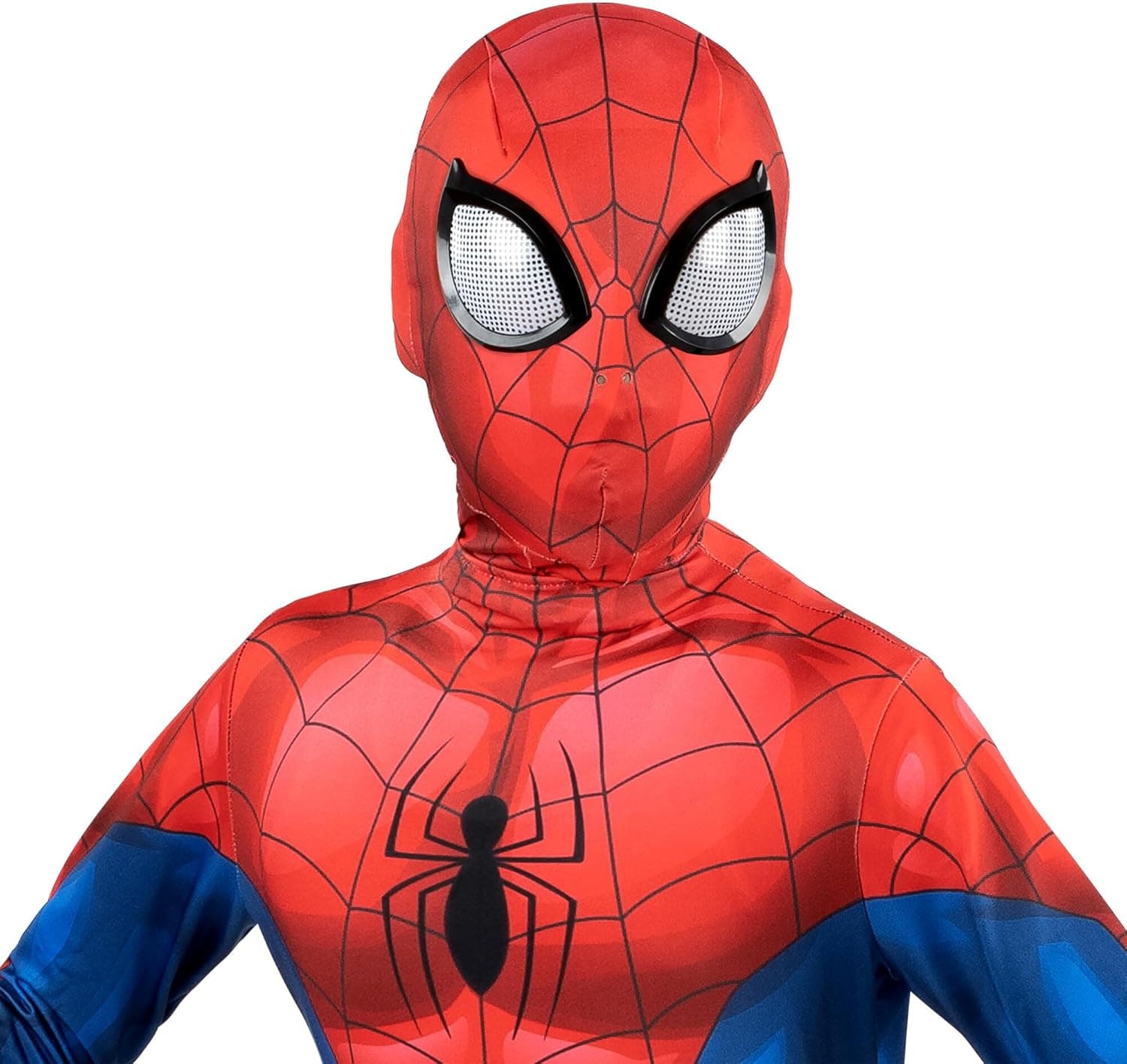 Marvel Spider-Man Official Youth Deluxe Zentai Costume - Deluxe Two-Way Stretch Spandex with Invisible Zippers and Wrist Openings for Added Convenience (S)