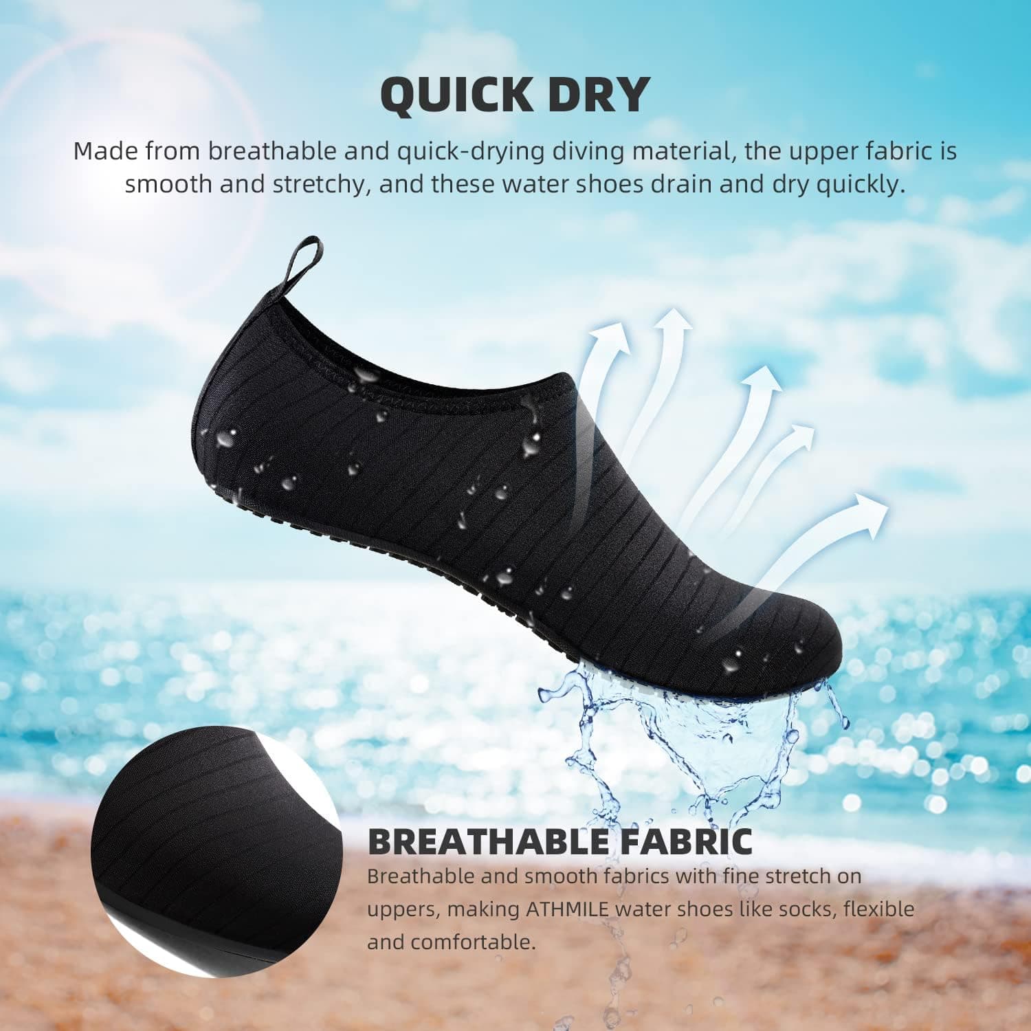 Water Shoes for Women Men Quick-Dry Aqua Socks Swim Beach Outfits Barefoot | Yoga Exercise Wear Sport Accessories Pool Camping Must Haves River Hiking Youth Adult