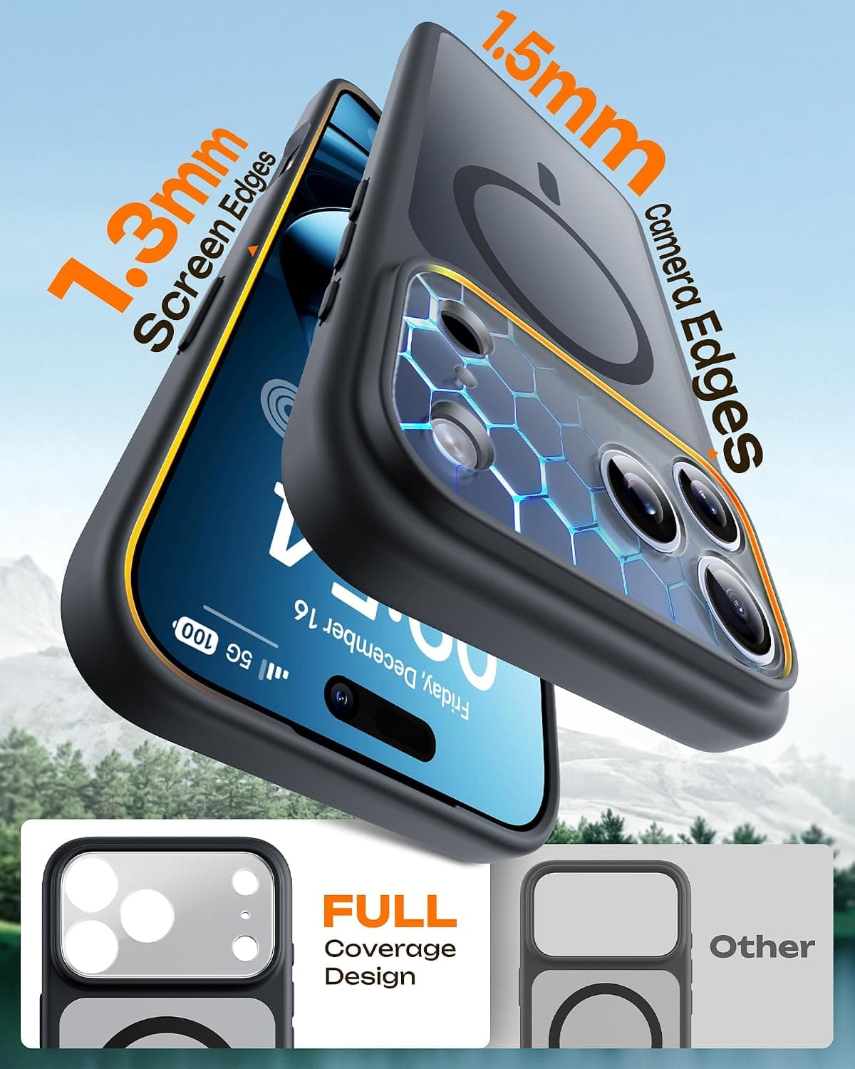 TOCOL for iPhone 17 Pro Max Case, Compatible with MagSafe, Black | Built-in Magnets, Full Camera & Military-Grade Protection, Anti-Slip Shockproof Translucent Matte Back Phone Cover