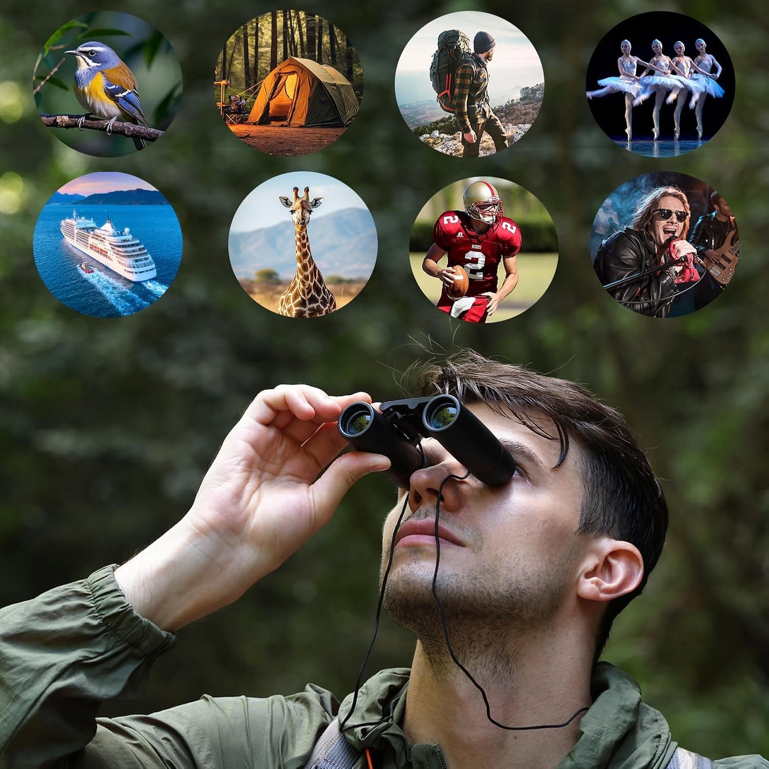 12X25 Small Pocket Binoculars Compact for Adults | Mini Portable, Easy Focus, Crystal Clarity for Bird Watching, Concert, Opera, Cruise, Travel, Hiking