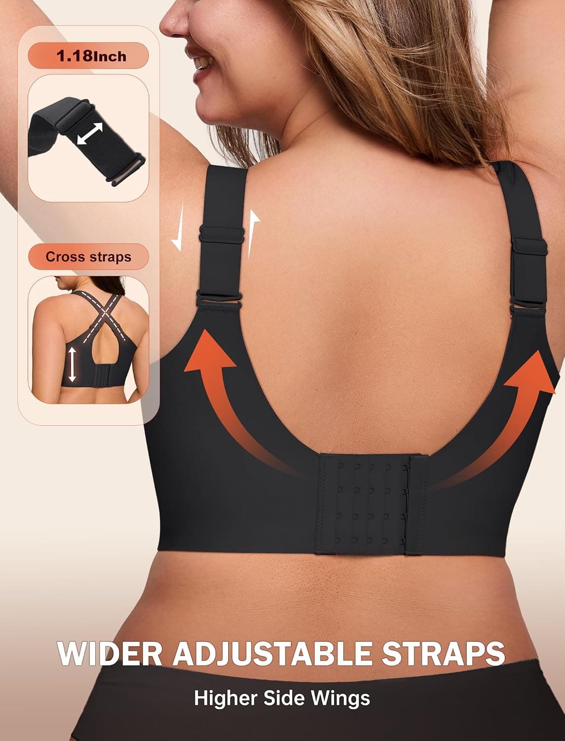 LetsJoli Jelly Bras for Women No Underwire Plus Size Push Up Supportive | Full Coverage, Wireless Support Lift, For Older Women Large Breasts, Minimizer, Seamless Everyday Bra