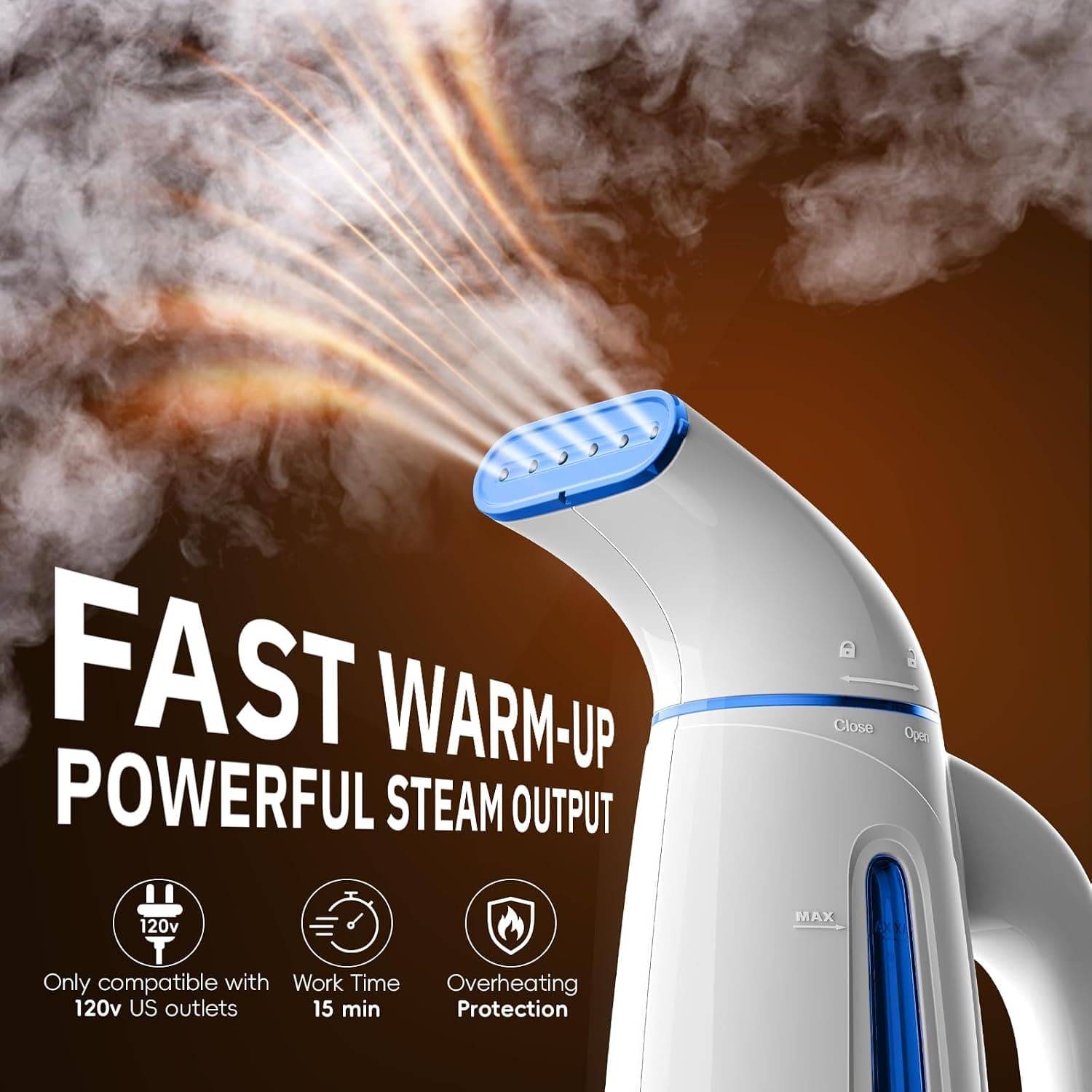 OGHom Steamer for Clothes, Handheld Clothing Steamer for Garment, 240ml Big Capacity 700W Portable Travel Steam Iron (Only for 120V)