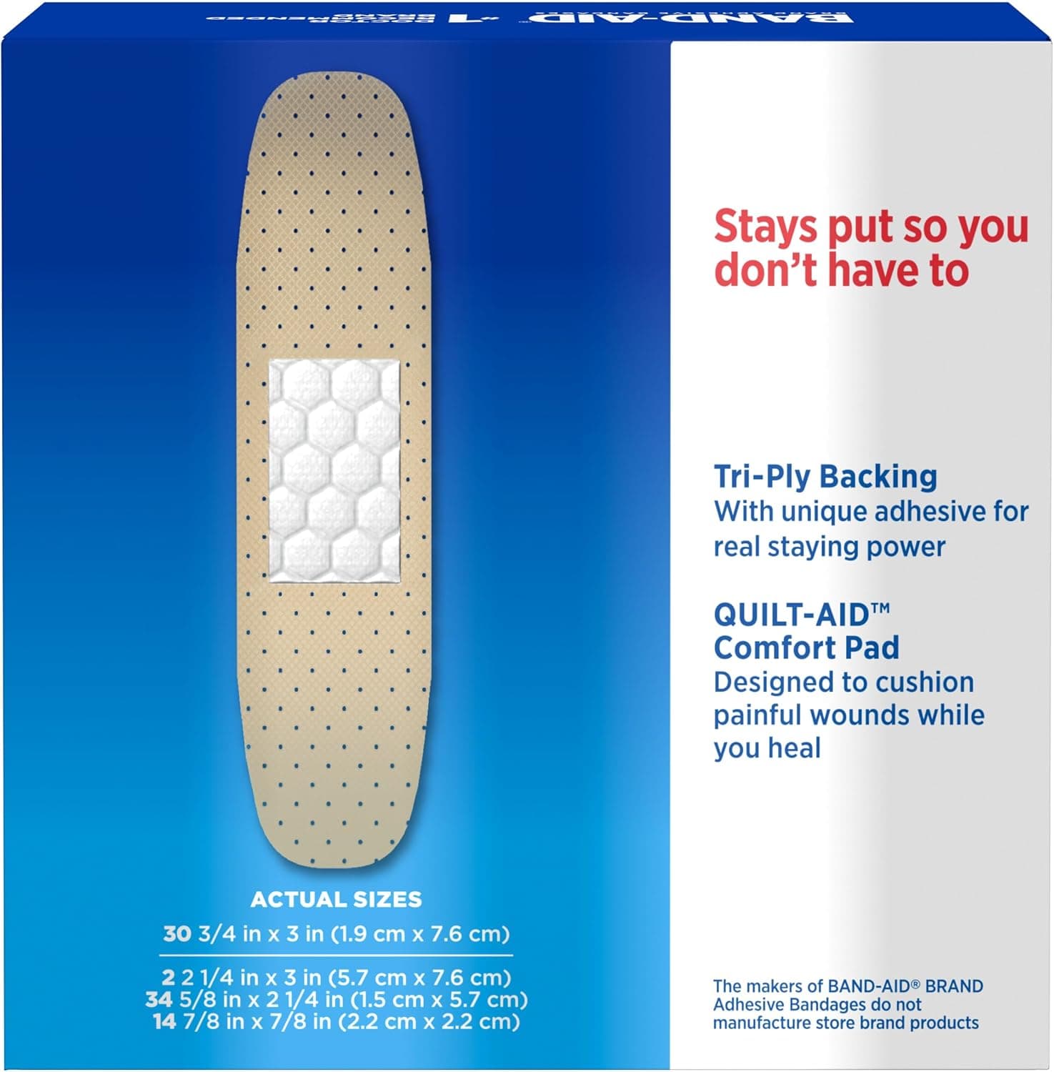 BAND-AID Brand Tru-Stay Sheer Adhesive Bandages, Assorted Sizes, 80 Count | Dependable Lightweight Protection, Sterile Wound Care for Minor Cuts & Scrapes, First Aid Kit Essential, Flexible Comfort