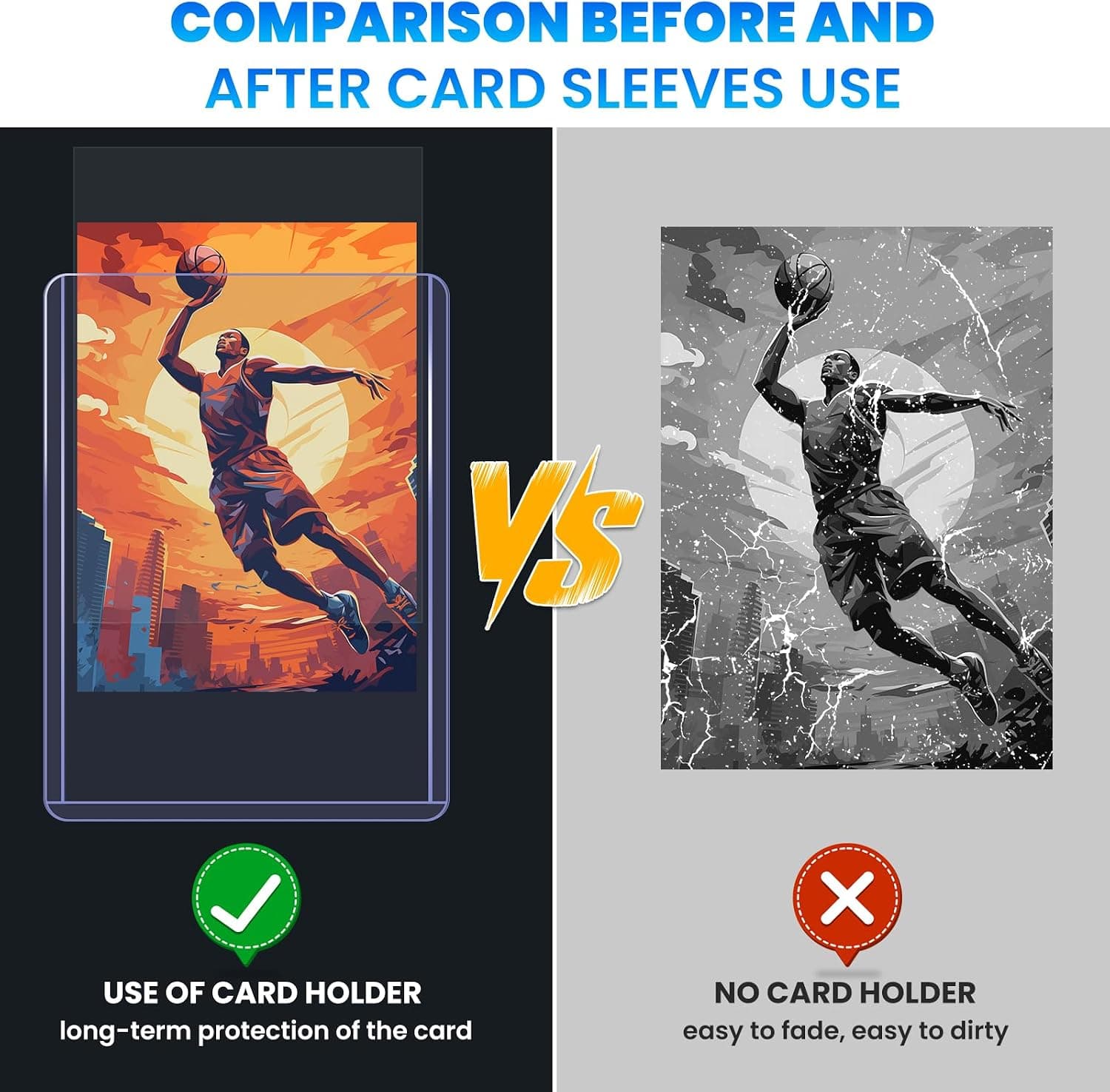 200 Card Sleeves Top Loaders for Cards, 3" x 4" Hard Plastic Toploaders | Baseball Card Protectors, Trading Card Holder for Football Sports Cards (100 Toploaders + 100 Penny Sleeves)