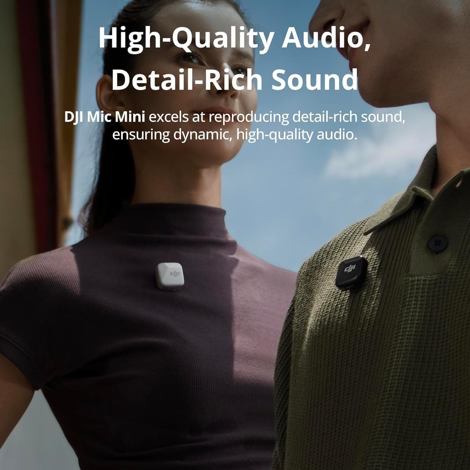 DJI Mic Mini (2 TX + 1 Mobile RX), Ultralight, Active Noise Cancelling | Wireless Lavalier Microphone for iPhone 17/16/15 & Android/PC/Tablet, Plug-and-Play, 300m Transmission, Youtube, Vlog