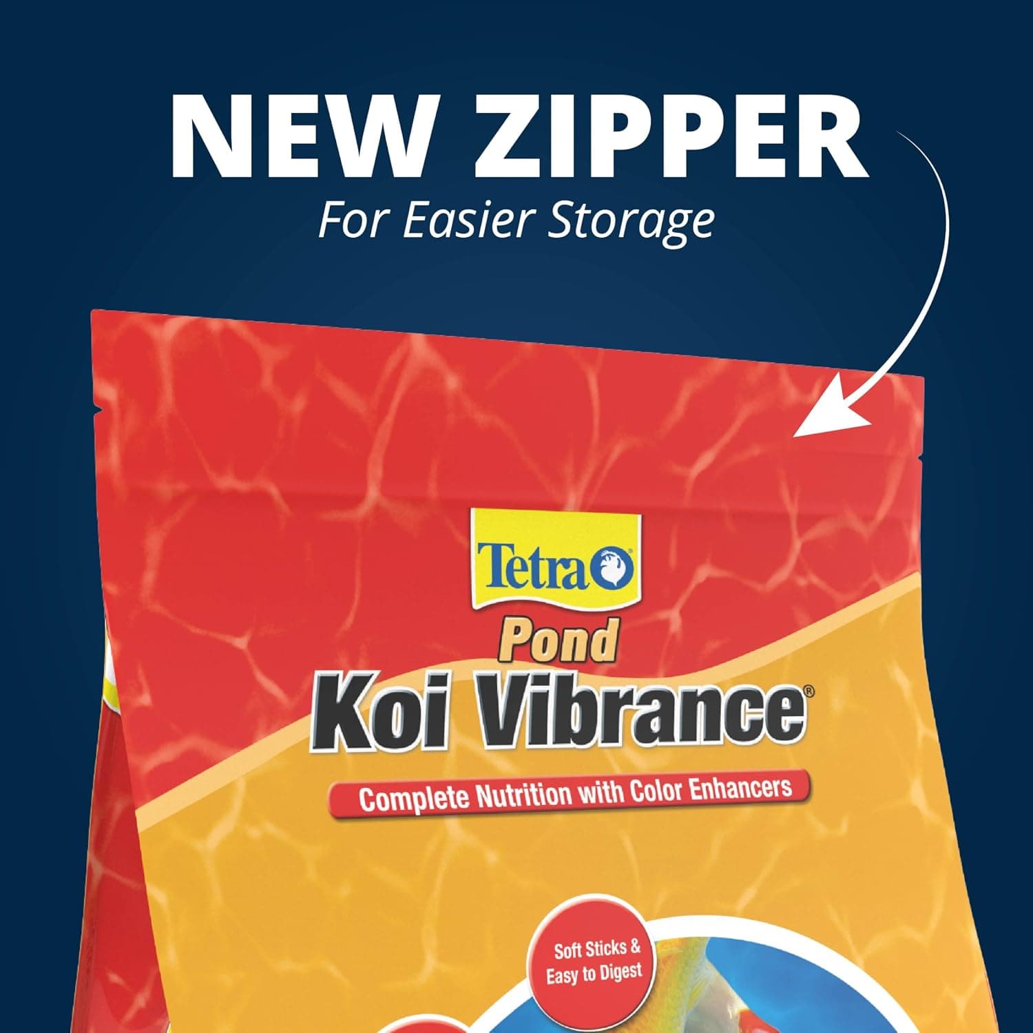 Tetra Pond Koi Vibrance Soft Sticks, Floating Pond Fish Food, 2.42 lbs | Daily Diet for Koi Fish and Ornamental Goldfish, Feed When Water is Above 50 Degrees, Highly Digestible, Clean & Clear Water