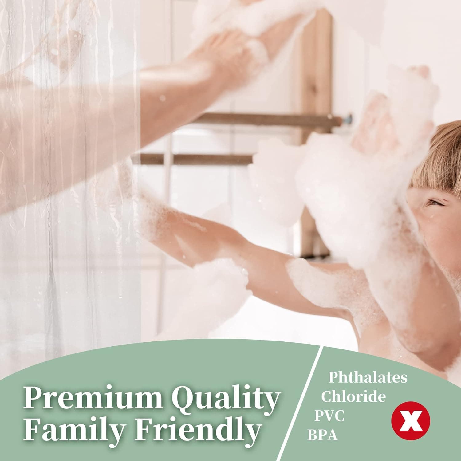 Barossa Design Premium Shower Curtain Liner Standard Size, Clear | Oeko-tex Certified, Rustproof Grommets, 3 Bottom Magnets, Waterproof PEVA, Cute Lightweight Bathroom Curtain
