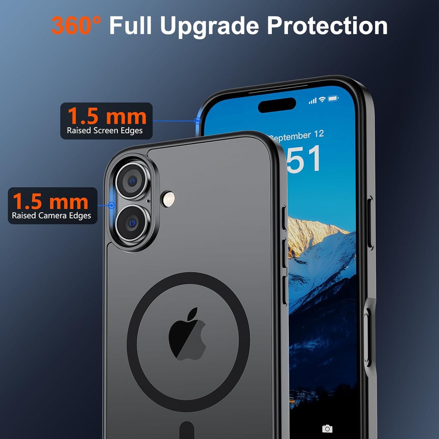 SUPFINE Magnetic for iPhone 17 Case Black with Screen Protector | Translucent Matte Phone Cover, Compatible with MagSafe, Military Grade Drop Proof, Rugged Shockproof Protective