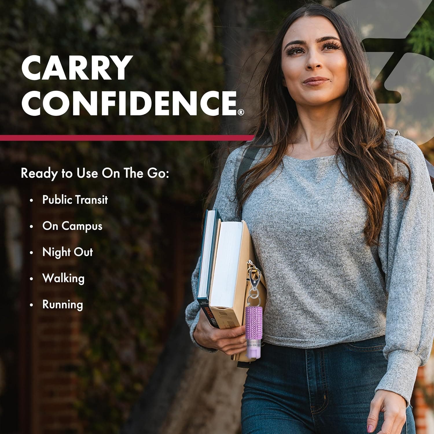 SABRE Pepper Spray & 2‑in‑1 Stun Gun with Flashlight Self Defense Kit – Fast Flip Top 10‑Second Safety Spray with Finger Grip & Keychain – Rechargeable Stun Gun, 1.60 µC Charge, 120‑Lumen LED Light