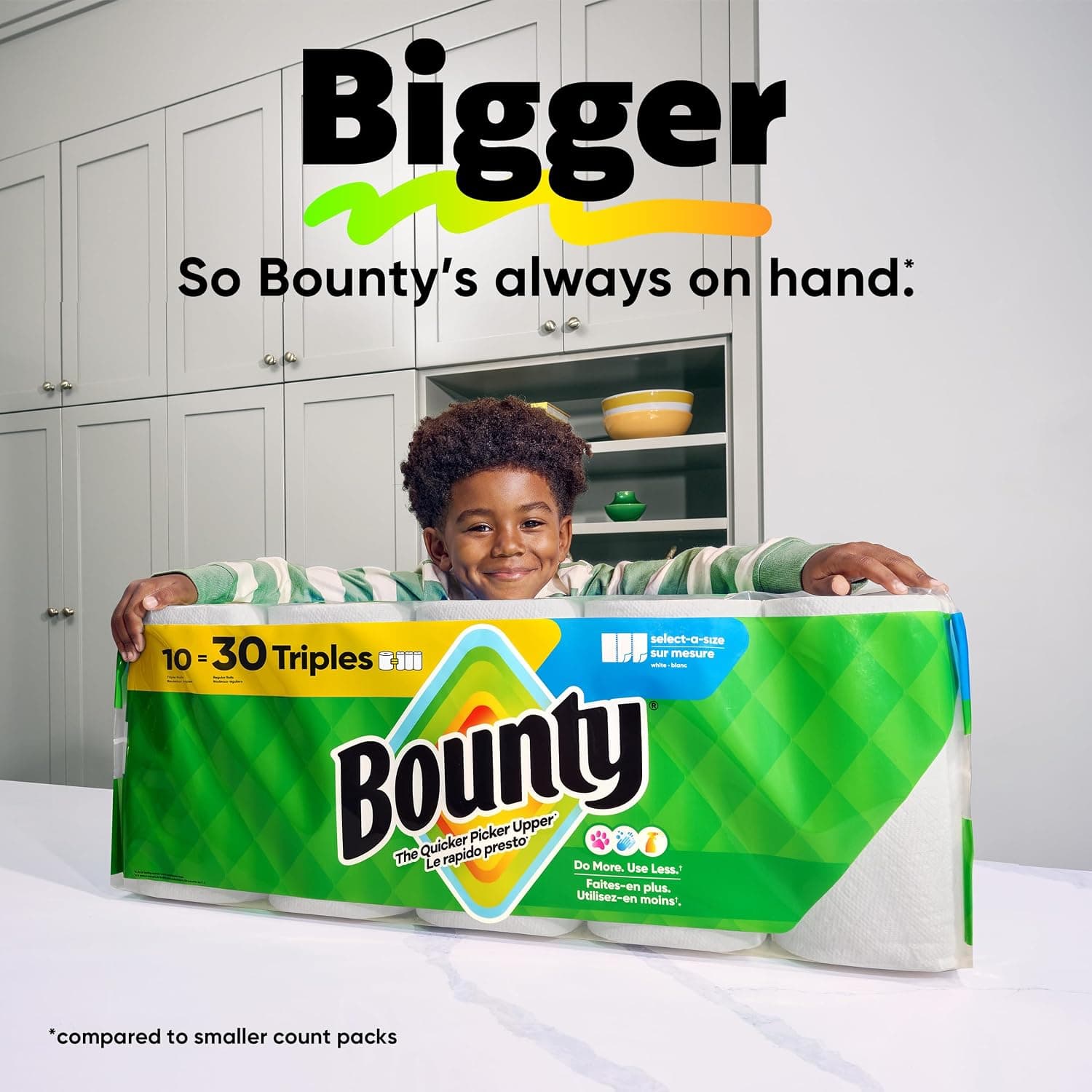 Bounty Select-A-Size Paper Towels, White, 2 Triple Rolls = 6 Regular Rolls