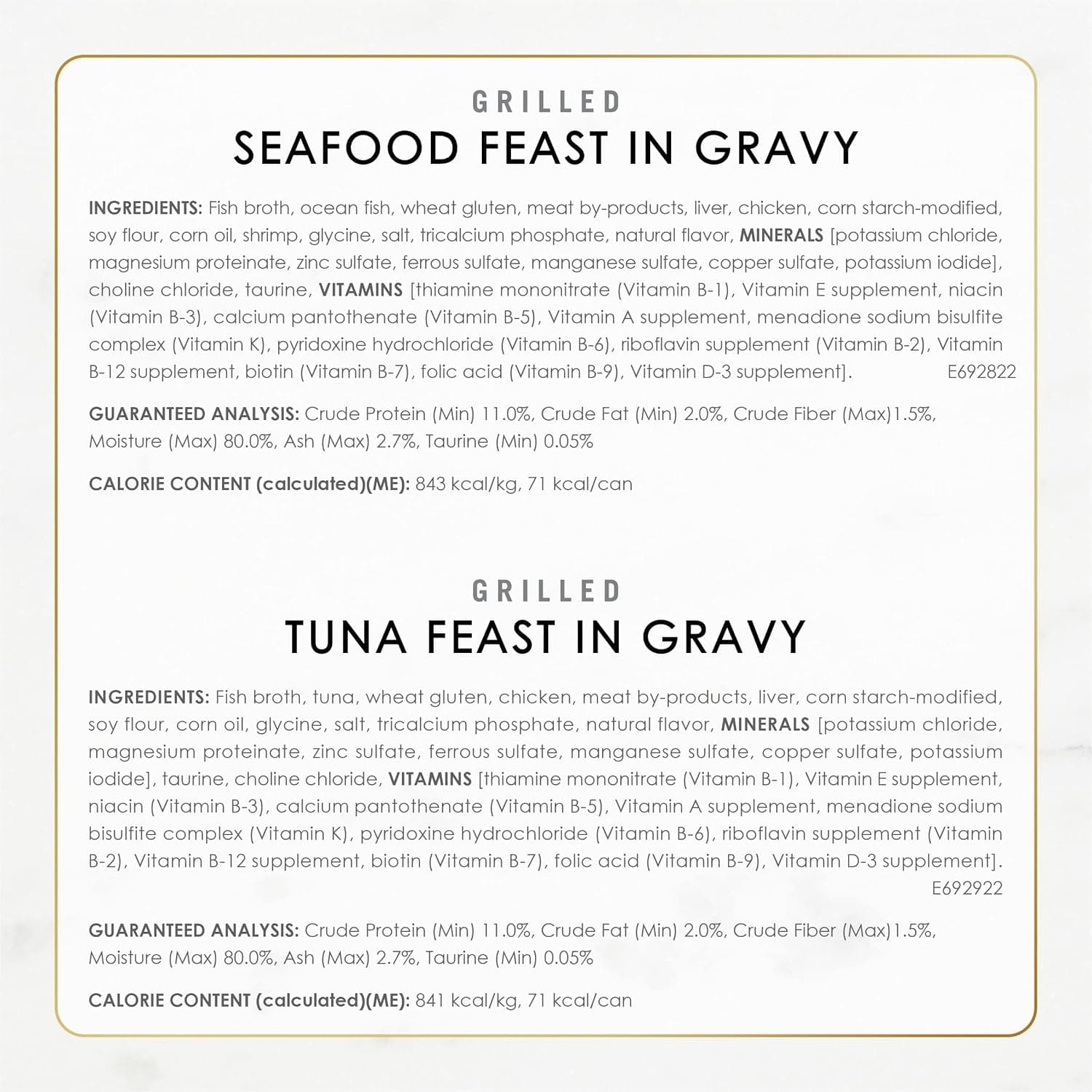 Purina Fancy Feast Grilled Seafood Wet Cat Food, 3 oz Cans, 24-Pack | Variety Pack, crafted with real seafood in savory gravy. Made with no Artificial Colors or Preservatives.
