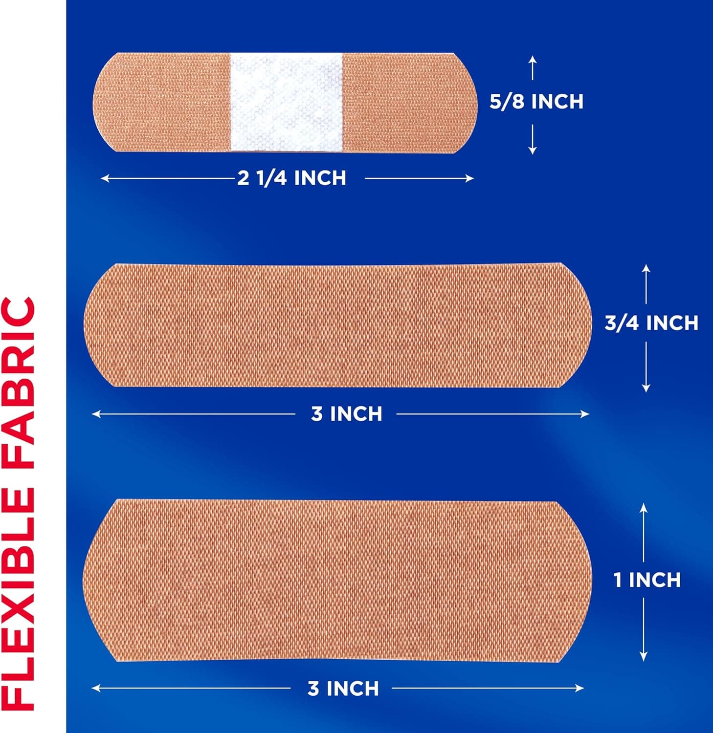BAND-AID Brand Flexible Fabric Adhesive Bandages, Assorted Sizes, 100 Count