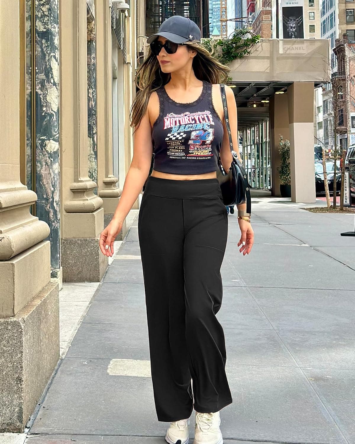 G4Free Yoga Pants for Women Wide Leg Pants with Pockets High Waisted | Moisture Wicking, Soft Comfortable Feel, 4-Way Stretch, Faux Fly, Faux Back Pockets, Yoga, Work & Casual Wear