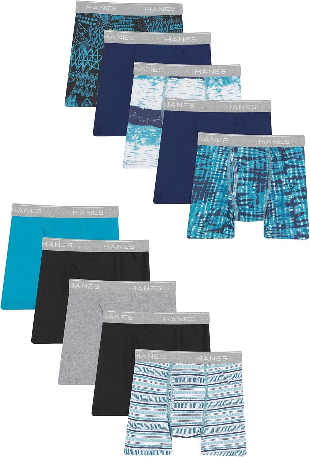Hanes Boys' Underwear Boxer Briefs Or Briefs Pack, 8 Or 12 Pack, Cotton Stretch Underwear for Boys & Toddler Boys