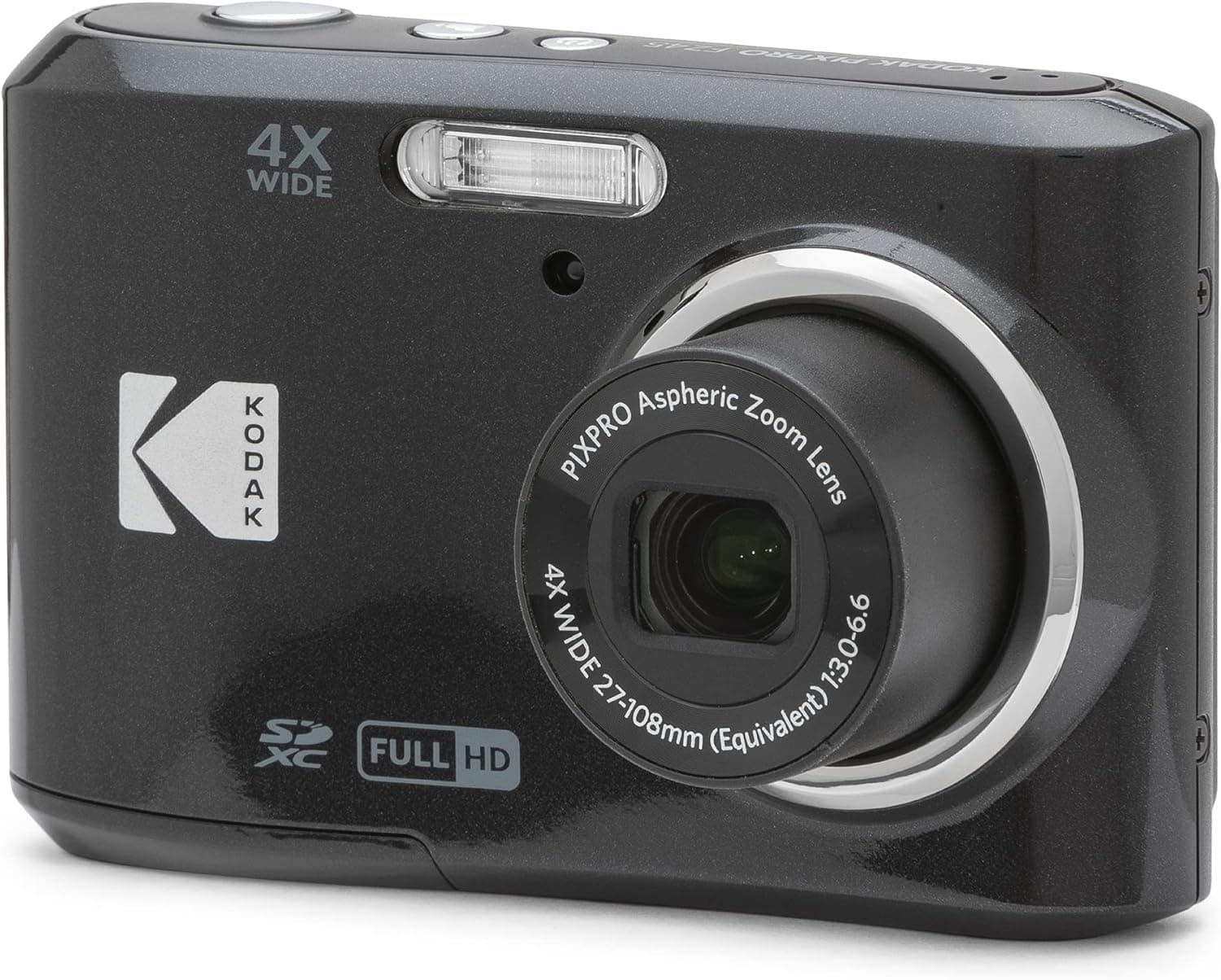 KODAK PIXPRO FZ45 16MP Compact Digital Camera, 4X Optical Zoom, AA, Black | 1080p Full HD Video, 27mm Wide Angle Lens, 2.7 Inch LCD, Point and Shoot, Digicam, Travel and Family Photos