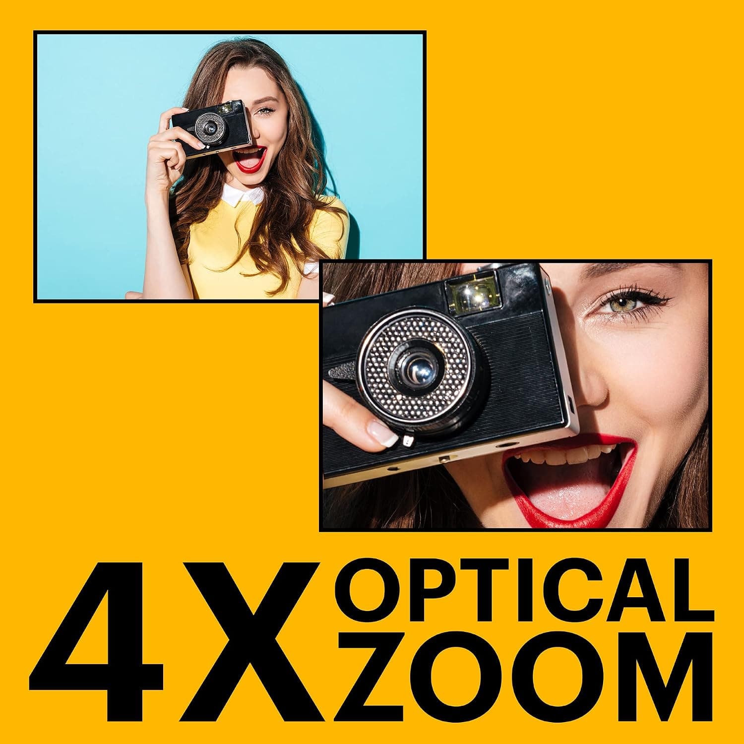 KODAK PIXPRO FZ45 16MP Compact Digital Camera, 4X Optical Zoom, AA, Black | 1080p Full HD Video, 27mm Wide Angle Lens, 2.7 Inch LCD, Point and Shoot, Digicam, Travel and Family Photos