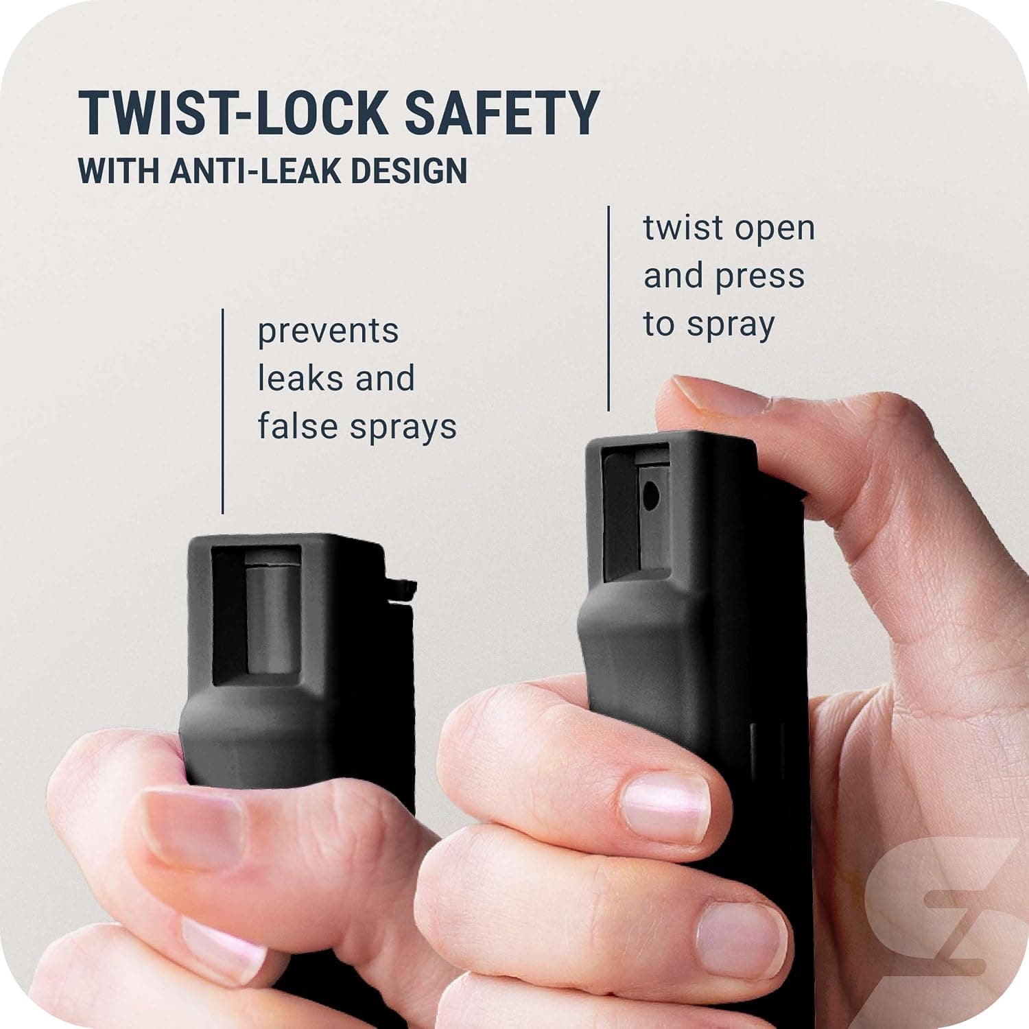 Sabre Pepper Spray with Quick Release Keychain for Self Defense – Maximum Police Strength OC Spray with UV Marking Dye, Twist Lock Safety, Finger Grip, 10‑Second Spray, 14‑ft Range, Made in USA
