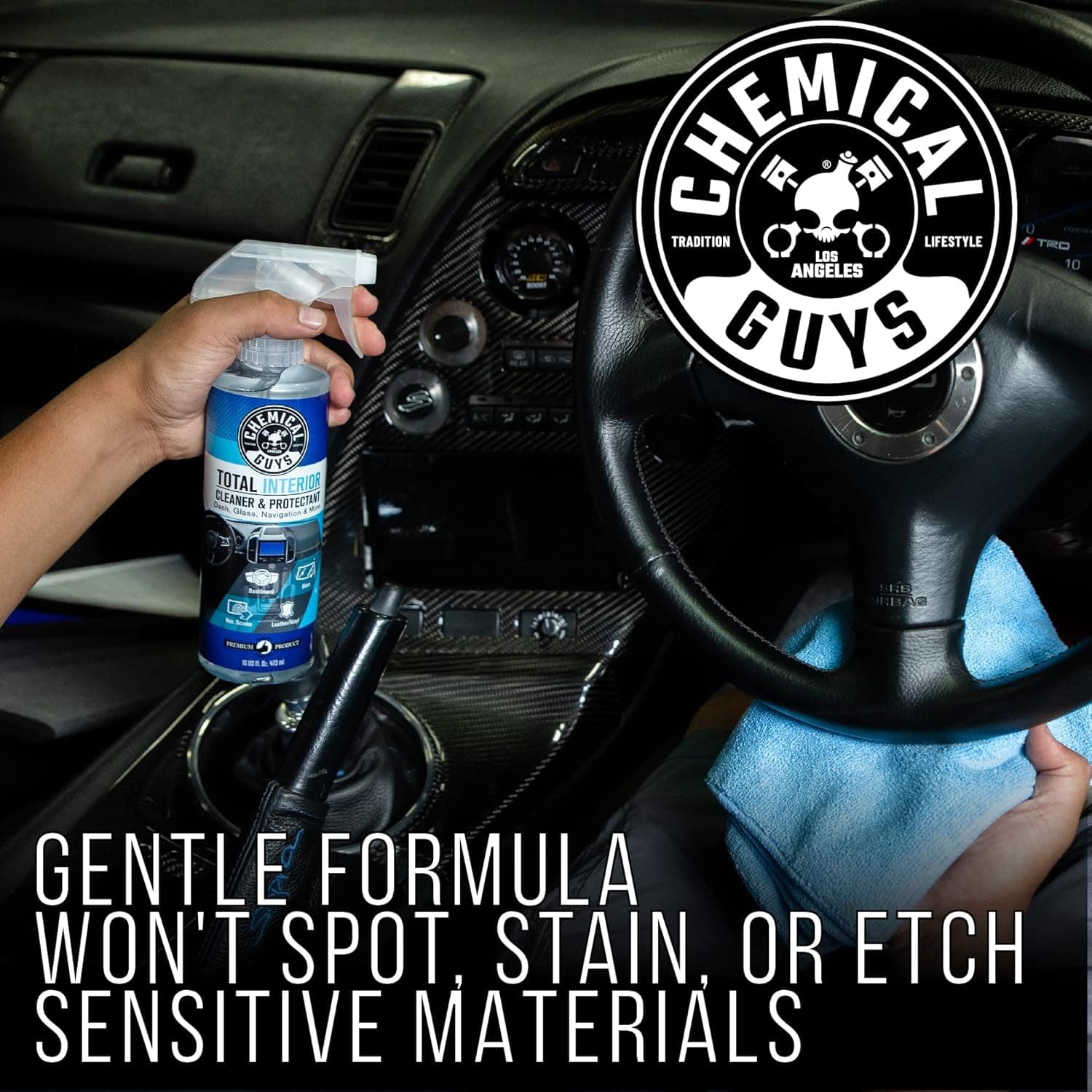 Chemical Guys, Total Interior Cleaner, Protectant & Car Detailer, 16 oz | Cleans dashboards, seats, door panels, trim and glass in one step, leaving a fresh, streak-free, factory-style look