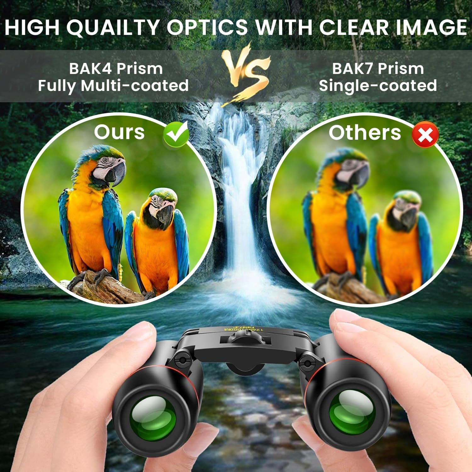 12X25 Small Pocket Binoculars Compact for Adults | Mini Portable, Easy Focus, Crystal Clarity for Bird Watching, Concert, Opera, Cruise, Travel, Hiking