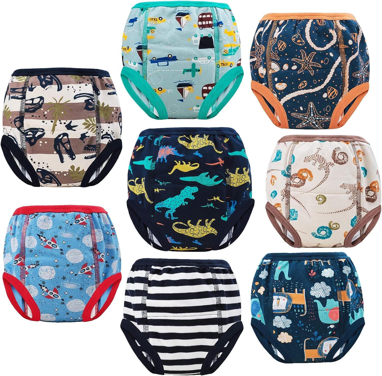 MooMoo Baby Potty Training Pants Cotton Training Underwear for Boy and Girl | OEKO-TEX, Absorbent Layers, Wetness Awareness, Easy Pull-On Fit, Washable & Reusable for Toddler Potty Training