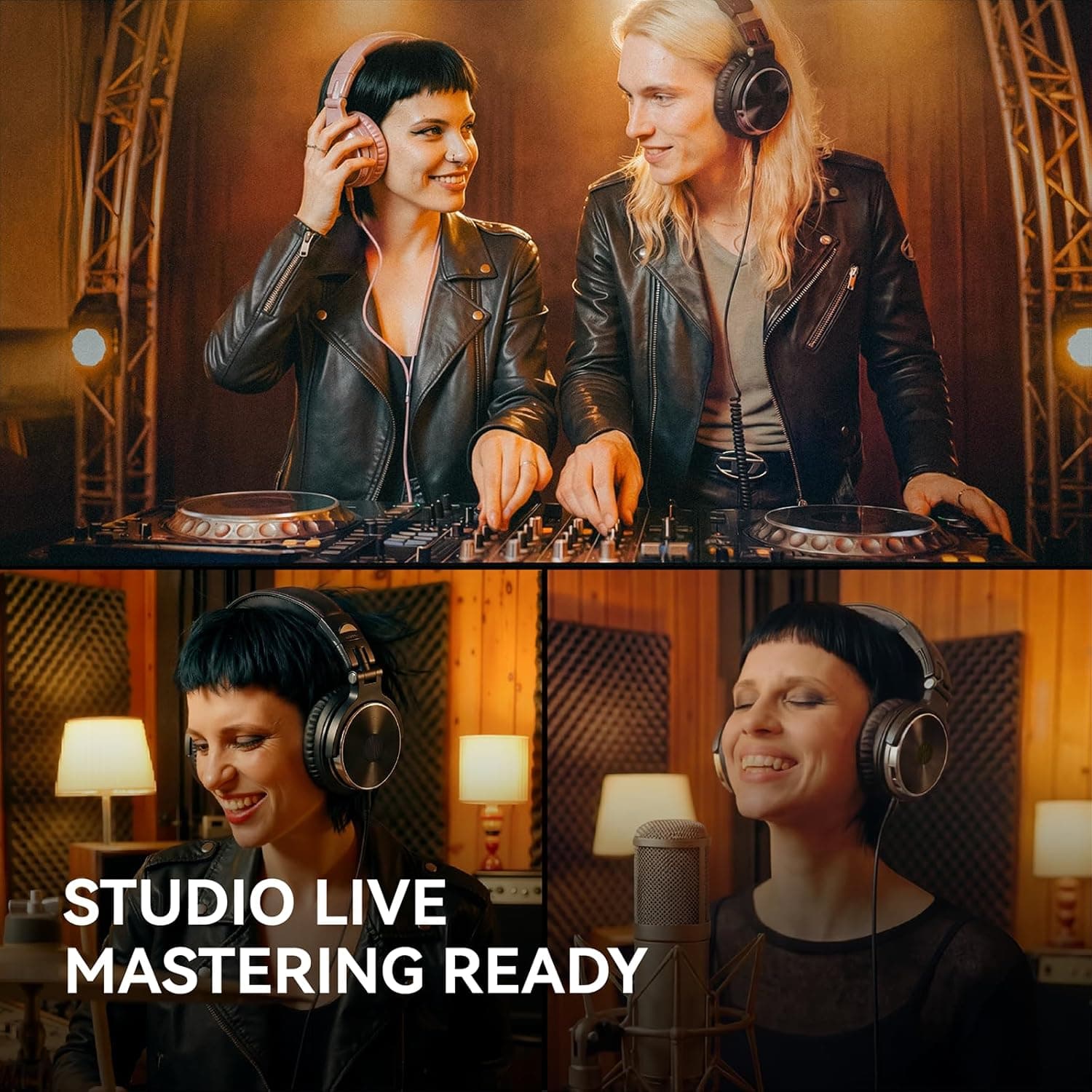OneOdio Wired DJ Hi-Res Over-Ear Headphones for PC, Keyboard Guitar - Black | headphone with 50mm drivers, dual 3.5mm and 6.35mm jacks for studio monitoring, recording, podcasting, mixing and DJ use.
