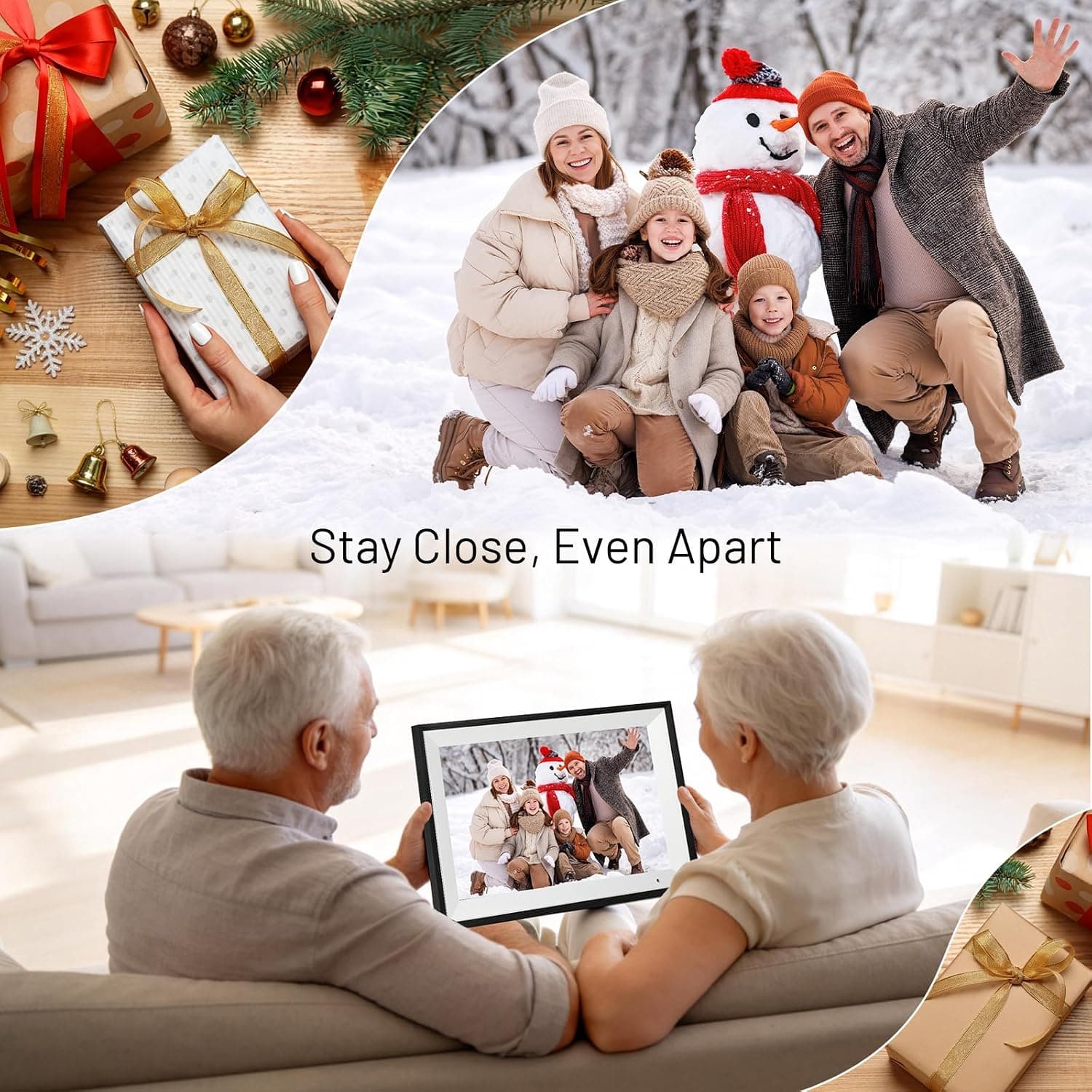 AEEZO Digital Picture Frame, 10.1 Inch Digital Photo Frame with 1280 * 800 HD IPS Touch Screen, Smart Digital Frame Built-in 32GB Memory, Auto-Rotate Easy Setup via AiMOR APP(Black)