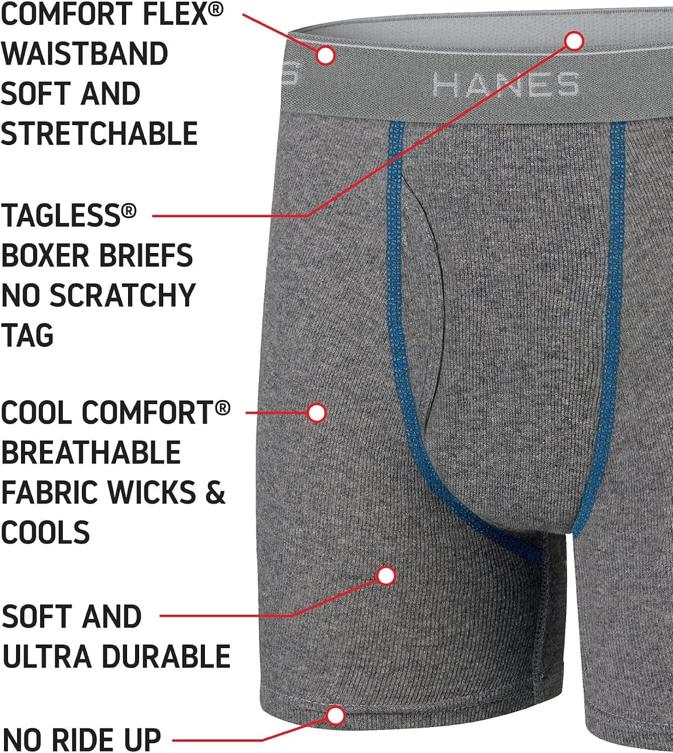 Hanes Boys' Underwear Boxer Briefs Or Briefs Pack, 8 Or 12 Pack, Cotton Stretch Underwear for Boys & Toddler Boys