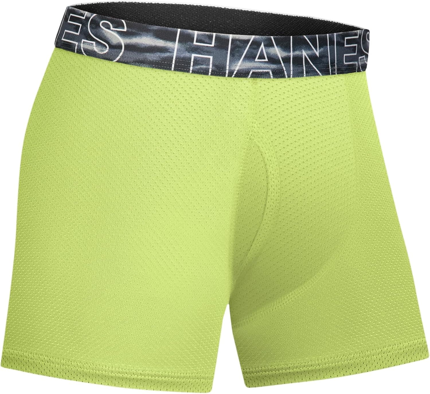 Hanes Boys' Moves Performance Underwear Boxer Brief, 6-pack, All Over Mesh Moisture Wicking Boxer Briefs