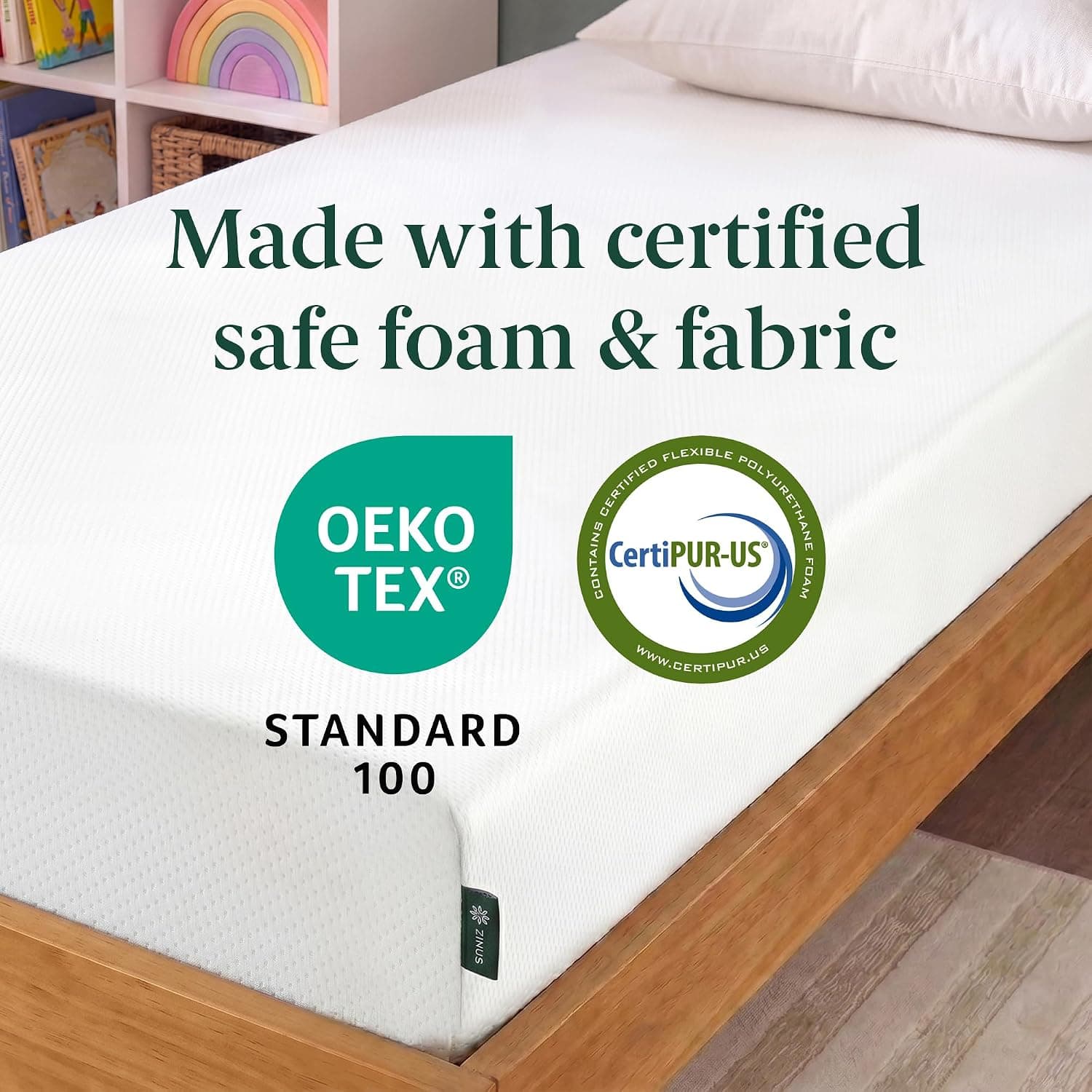 Zinus 5 Inch Twin Green Tea Memory Foam Mattress, Medium Firm Feel | Pressure-Relieving Comfort & Full-Body Support, Naturally Fresh, CertiPUR-US & OEKO-TEX Certified Safe Materials