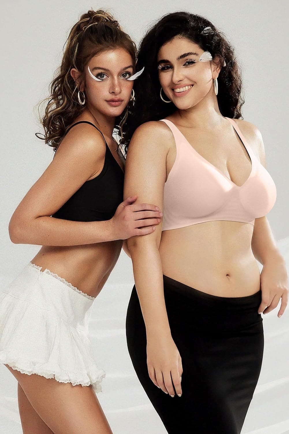 OEAK Womens Jelly Bras Wireless Deep V Bralette Comfy Push Up Tshirt Bras | Comfortable,support and lift,no underwire,bralettes,plunge,full coverage,invisible,balconette,minimizer,no show,soft