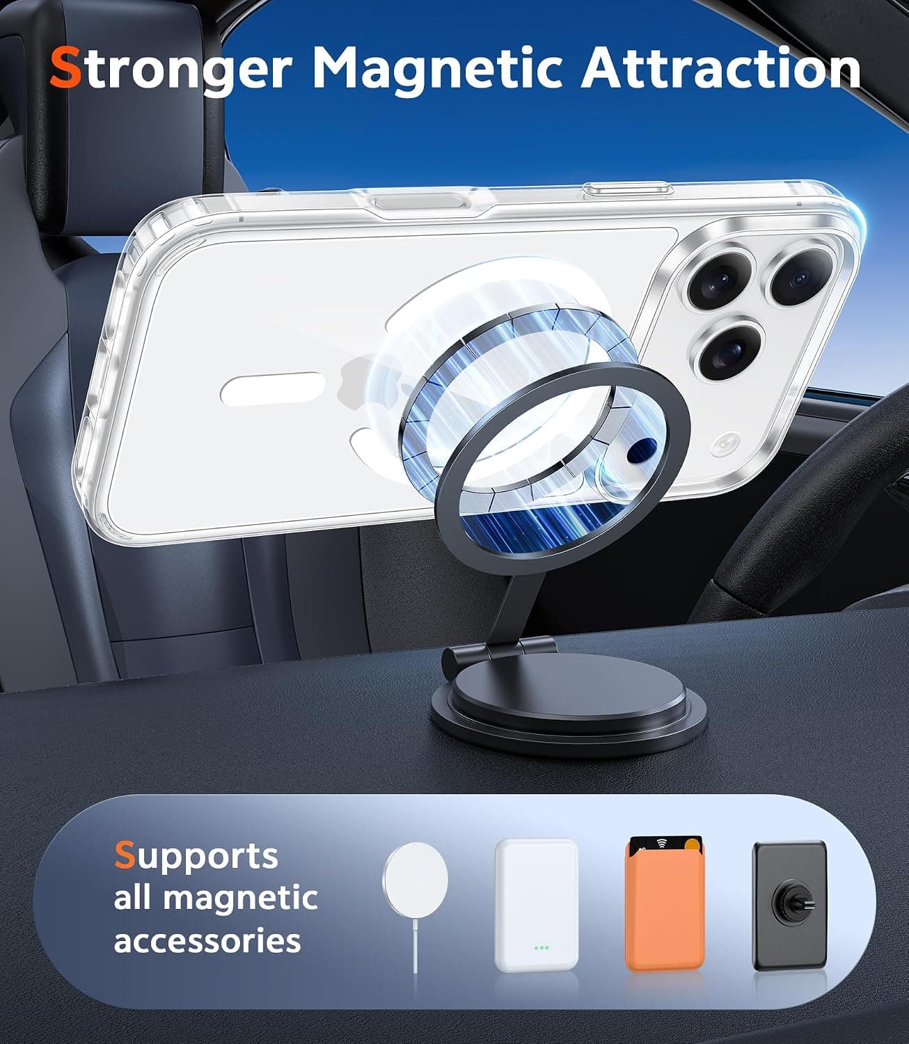 FNTCASE for iPhone 17 Pro-Max Case Compatible with Magsafe Clear Phonecase | Screen Protector, Military Grade Drop Protection, Slim Magnetic Phone Cases, Shockproof Bumper, Transparent Cell Cover