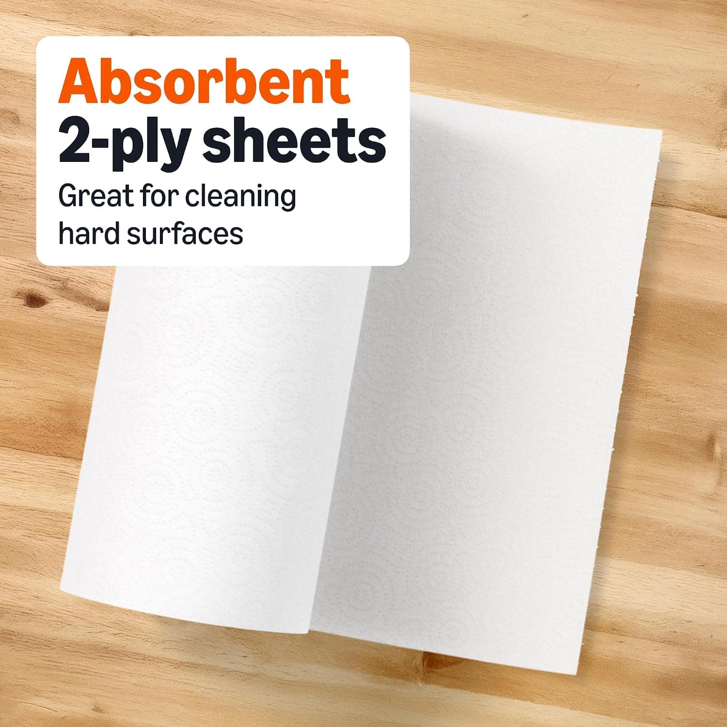 Amazon Basics 2-Ply Flex-Sheets Paper Towels, 12 Basics Rolls = 40 Regular Rolls, Everyday Value with 150 Sheets per Roll, Packaging May Vary