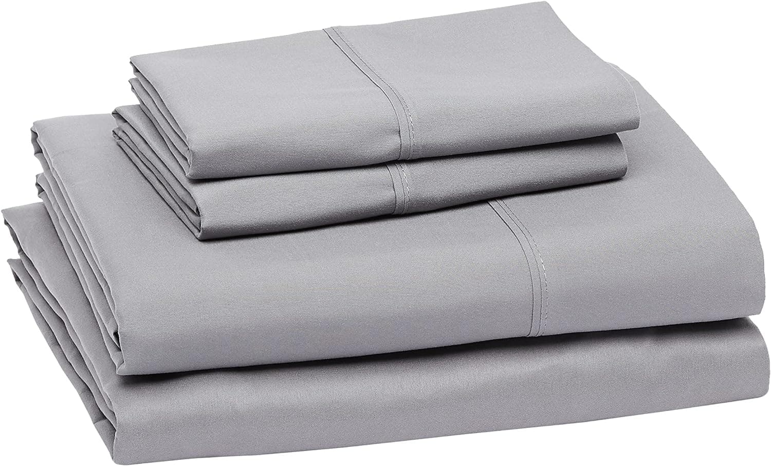 Amazon Basics Lightweight Super Soft, Wrinkle-Free, Breathable Luxury Microfiber 4 Piece Bed Sheet Set with 14-Inch Deep Pockets, Full, Dark Gray, Solid