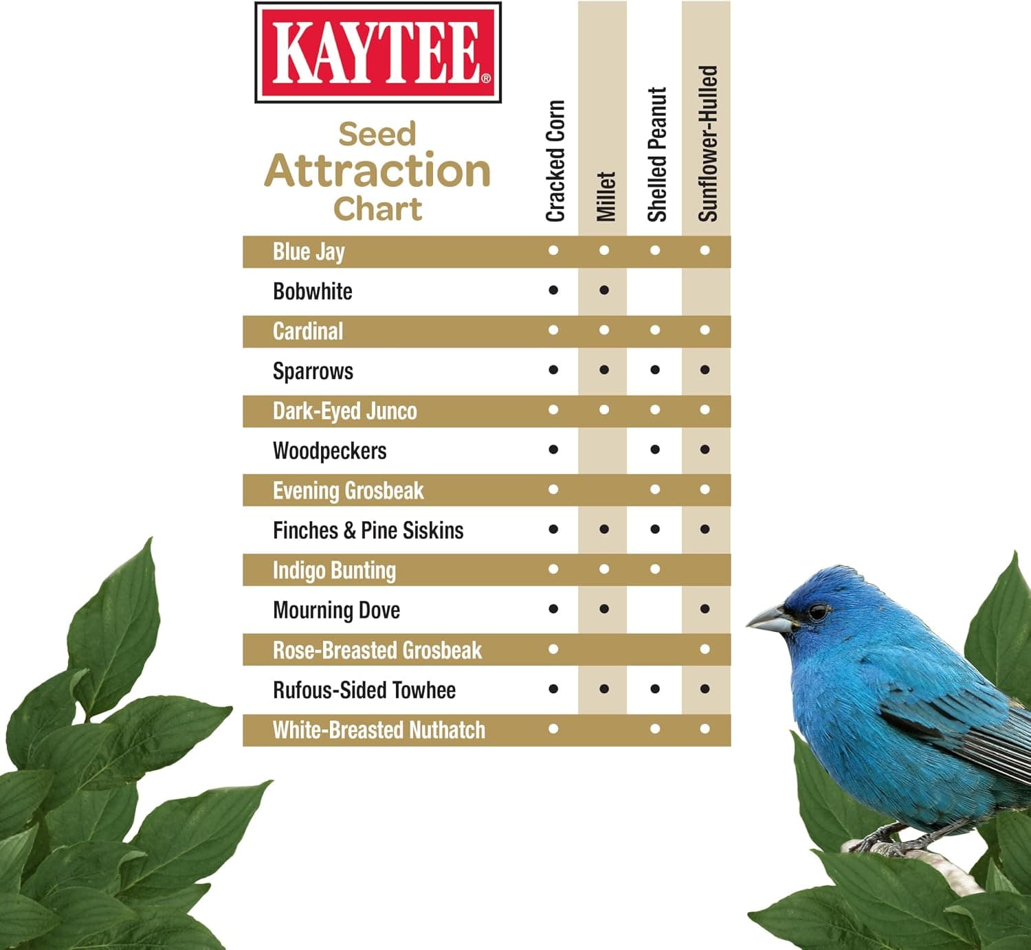 Kaytee Wild Bird No Mess Food Seed Blend for Cardinals, 10 Pound | Cleaner feeding. No mess bird seed. Shell-free, 100% edible, no grow bird seed