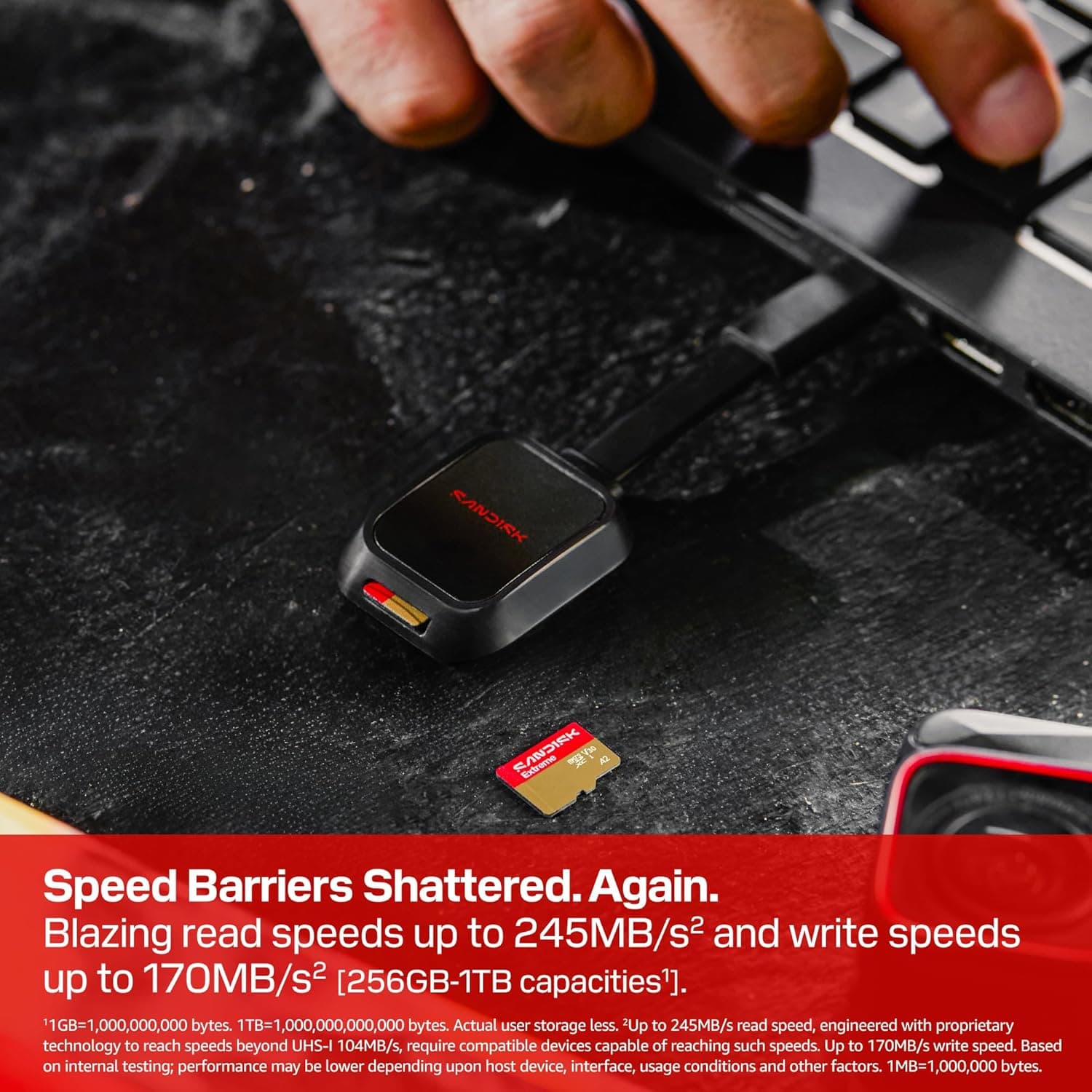 SANDISK 256GB Extreme microSD UHS-I Card - Up to 245MB/s Read Speed and 170MB/s Write Speed, 5.3K Video, 4K UHD Video, high-Performance for Action cams, Drones, Android Devices - SDSQXH9-256G-GZ6MA | 245MB/s read speed with 170MB/s write speed and V30 rating for drones, action cams and gaming