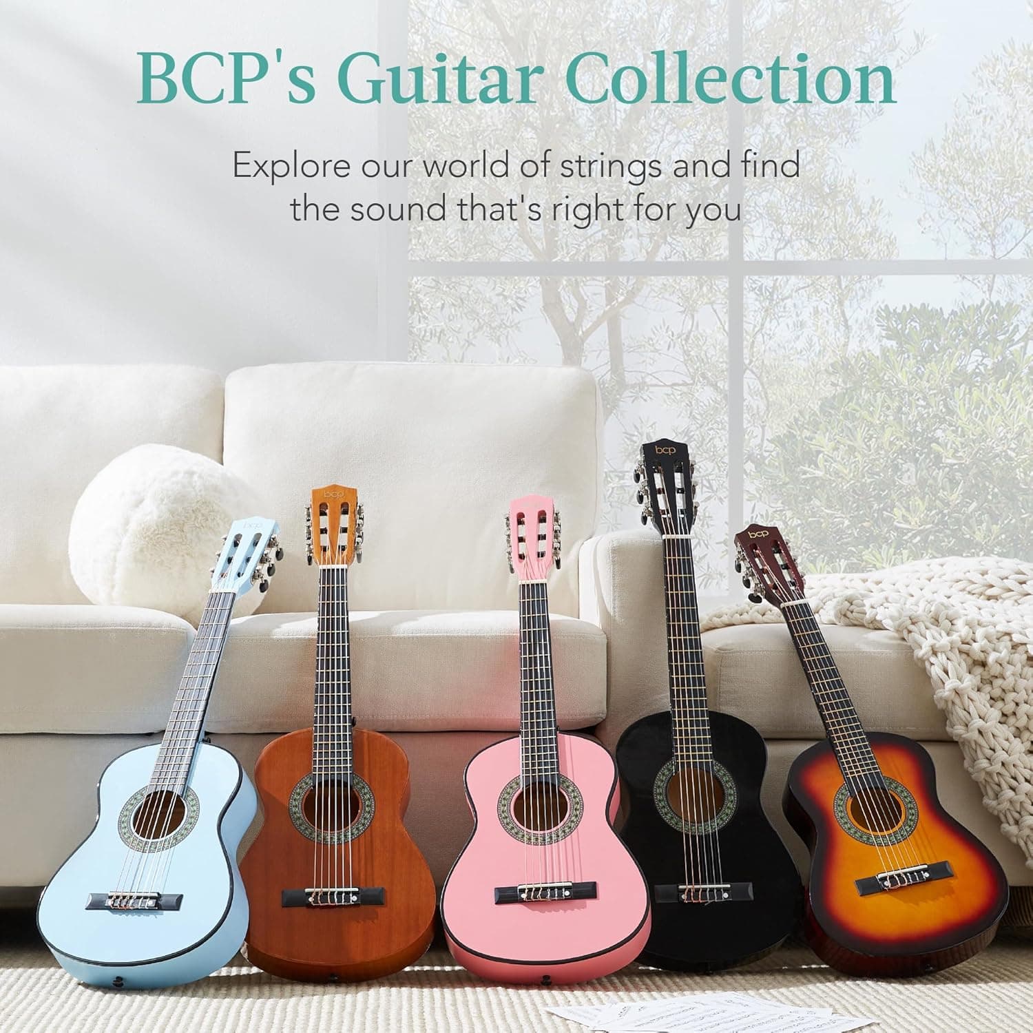 Best Choice Products 30in Kids Acoustic Guitar, All-in-One Beginner Starter Kit w/Strap, Case, Extra Strings, Rosette Inlay - Pink