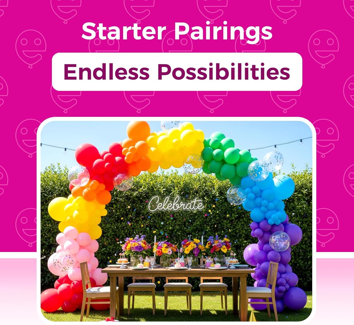 Assorted Latex Rainbow Balloons 100 Pack 12 inch | Bright Color Balloons for Birthday Bridal Shower Wedding Party Decorations