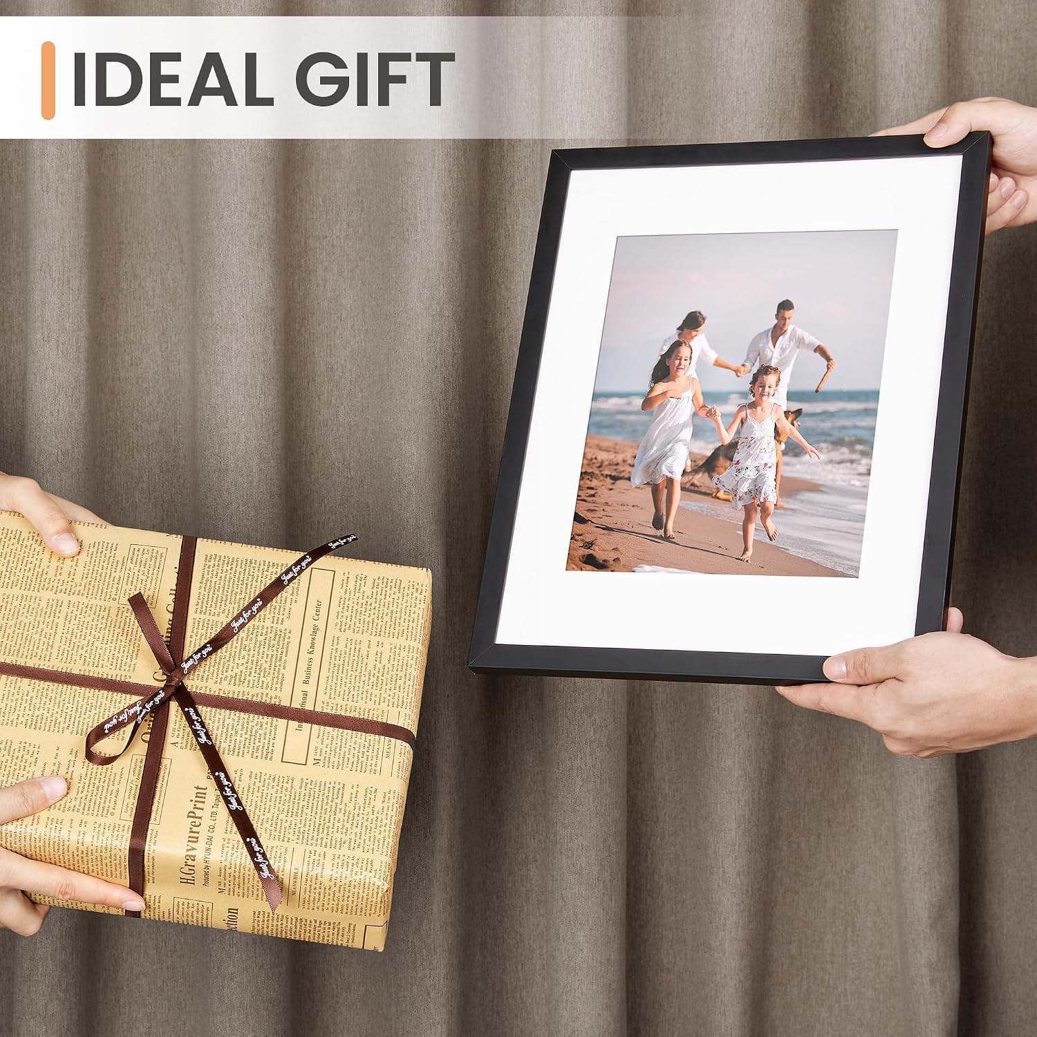 upsimples 11x14 Picture Frame, Wall Decor Photo Frames, Black 1 Pack | 11 x 14 Frame, 8x10 Frame with Mat for Gallery Wall, Family, Baby, Dog, Dorm, Christmas
