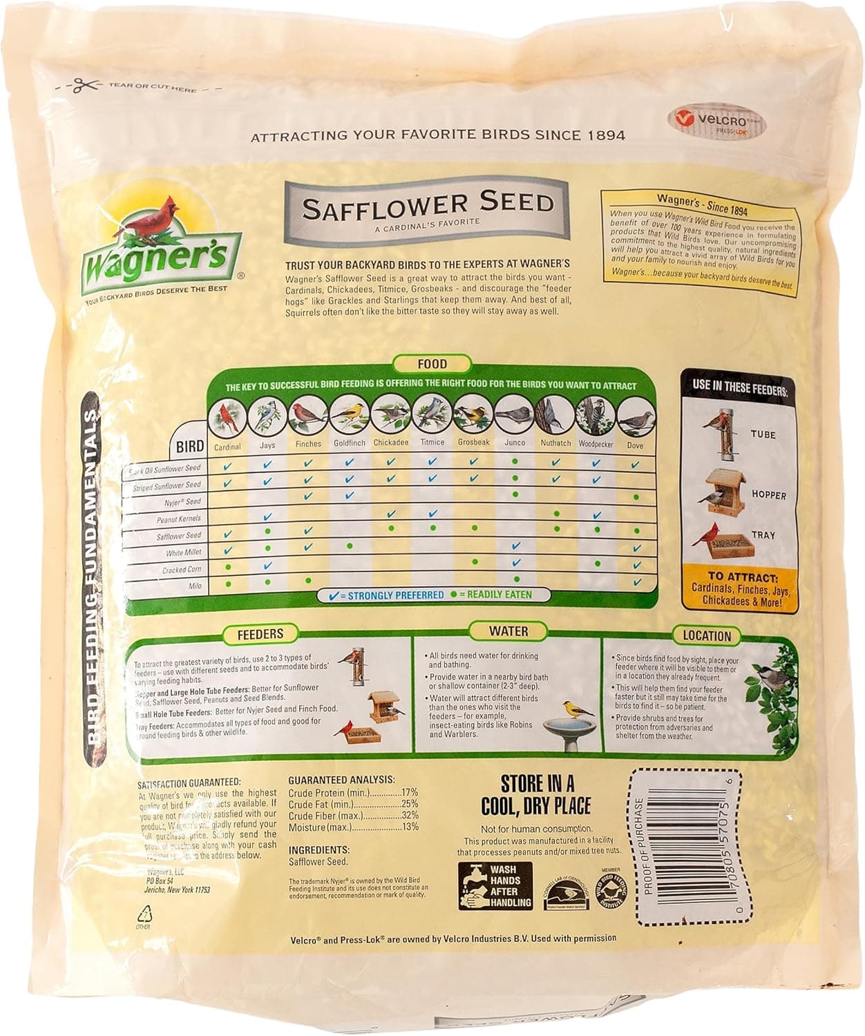 Wagner's 57075 Safflower Seed Wild Bird Food, 5 Pound (Pack of 1)