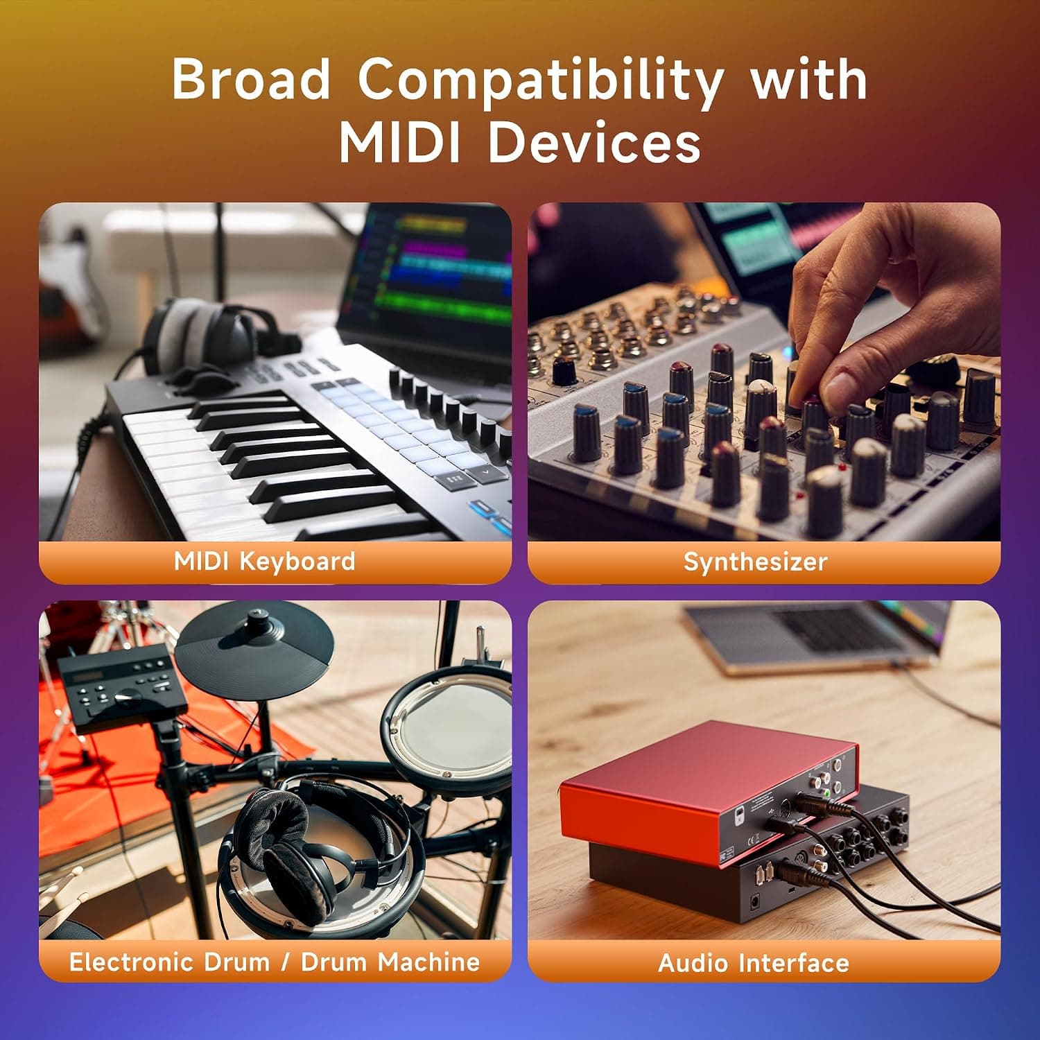 Cable Matters 2-Pack 5 Pin DIN MIDI Cable, 5 Pin MIDI Cable, 6ft | For MIDI Keyboards and Controllers, 5-Pin DIN Male Connectors, Flexible PVC Jacket