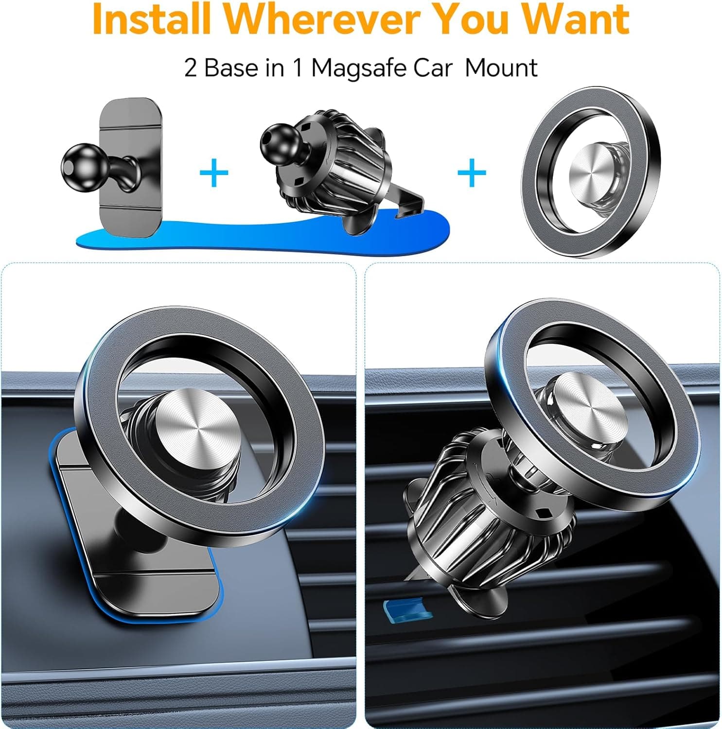 for Magsafe Car Mount【Strong Magnets】Magnetic Phone Holder for Car Phone Holder Mount Dash Mounted Holders Phone Holders for Your Car Accessories for Women Men for iPhone 17 Pro Max 16 15 14