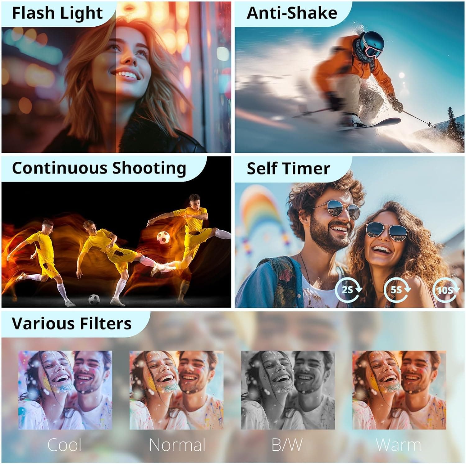 4K Digital Camera for Photography Autofocus, 2026 Latest 48MP Vlogging Camera for YouTube with SD Card, 2 Batteries, 3" 180°Flip Screen Compact Travel Camera for Teens with 16X Zoom,Black