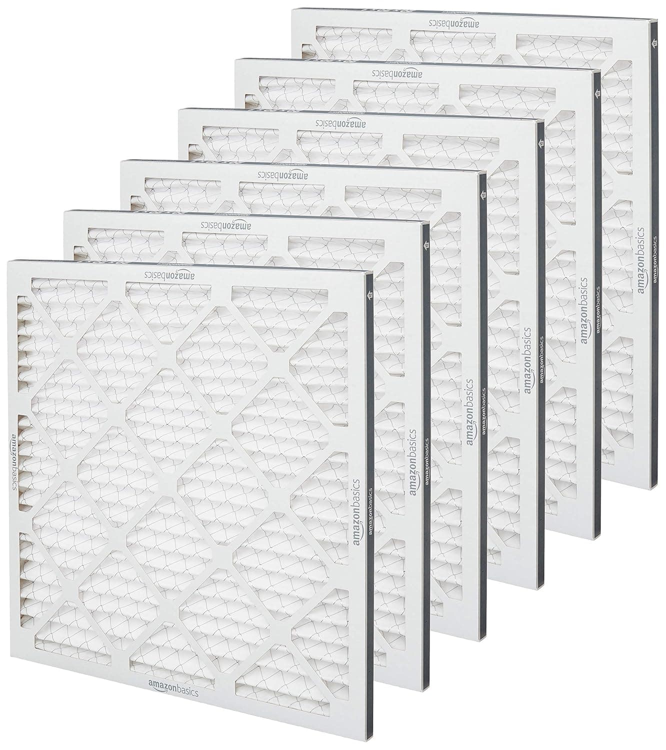 Amazon Basics 20x20x1 Air Filter 6-Pack, MERV 11 AC Furnace Filters, Dust, Pet, Allergen Control , Electrostatic (Actual Size: 19.75 x 19.75 x .75)
