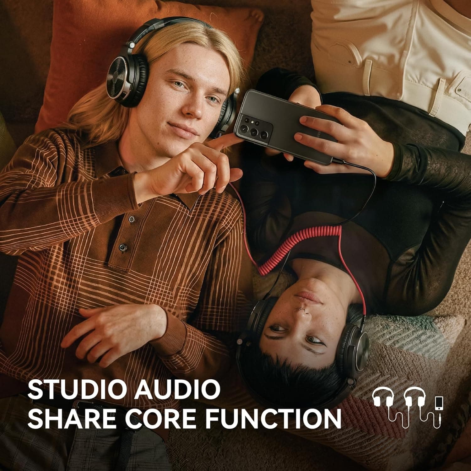 OneOdio Wired DJ Hi-Res Over-Ear Headphones for PC, Keyboard Guitar - Black | headphone with 50mm drivers, dual 3.5mm and 6.35mm jacks for studio monitoring, recording, podcasting, mixing and DJ use.