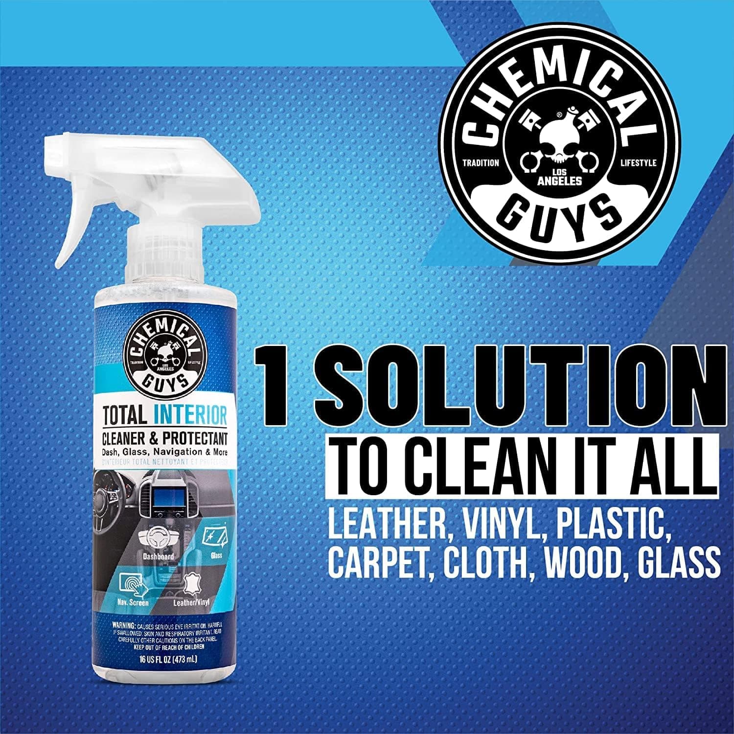 Chemical Guys, Total Interior Cleaner, Protectant & Car Detailer, 16 oz | Cleans dashboards, seats, door panels, trim and glass in one step, leaving a fresh, streak-free, factory-style look