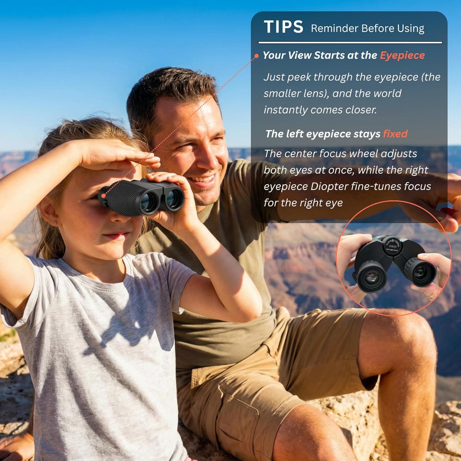10x25 Compact Binoculars for Adults and Kids | Bird Watching, Travel, Cruise Ship, Sport Games, Theater, Concerts, Road Trip