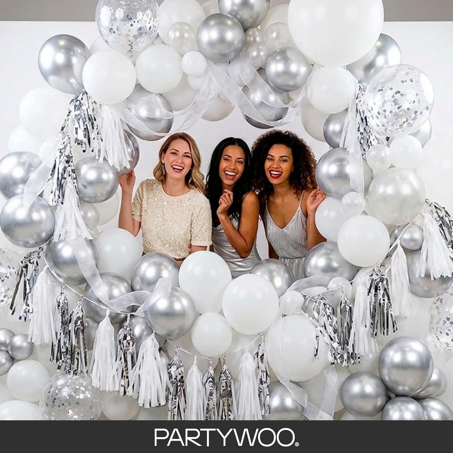 PartyWoo White Balloons 140pcs Different Sizes of 18 12 10 5 Inch | 18 12 10 5 Inch for Wedding Bridal Graduation Baby Shower Birthday Bridal Shower Gender Reveal Party Decorations White-Y13